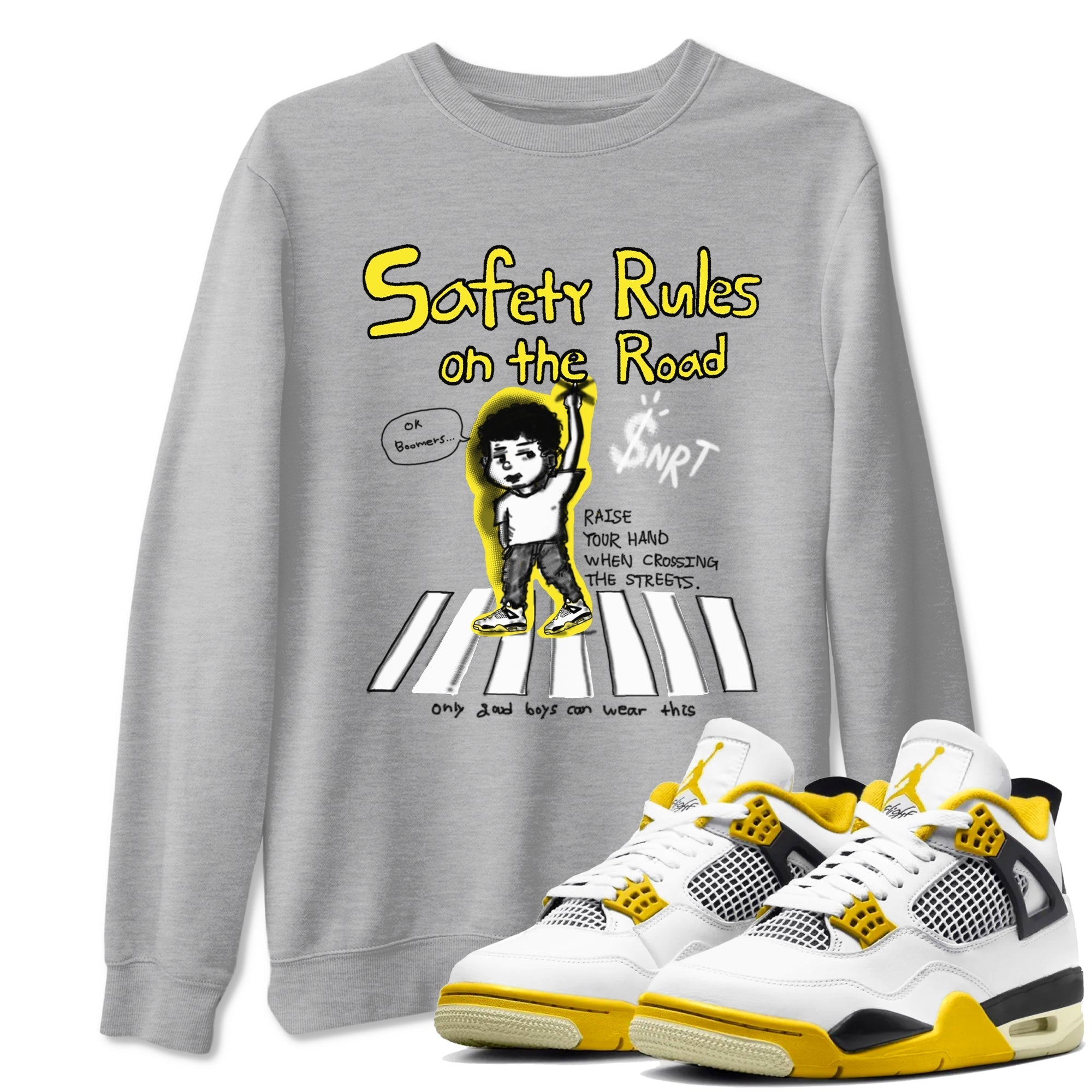 Safety Rules On The Road snkmatch Tees - Air Jordan 4 Vivid Sulfur