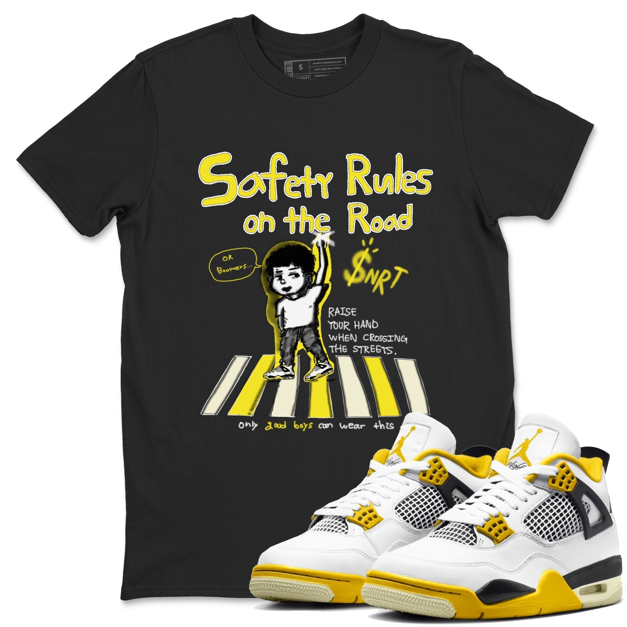 Safety Rules On The Road snkmatch Tees - Air Jordan 4 Vivid Sulfur