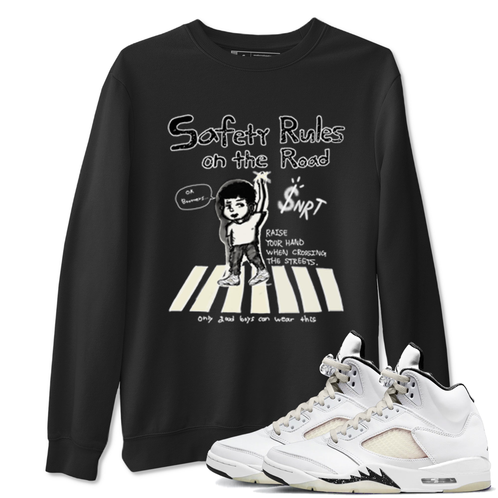Safety Rules On The Road snkmatch Tees - Air Jordan 5 Sail