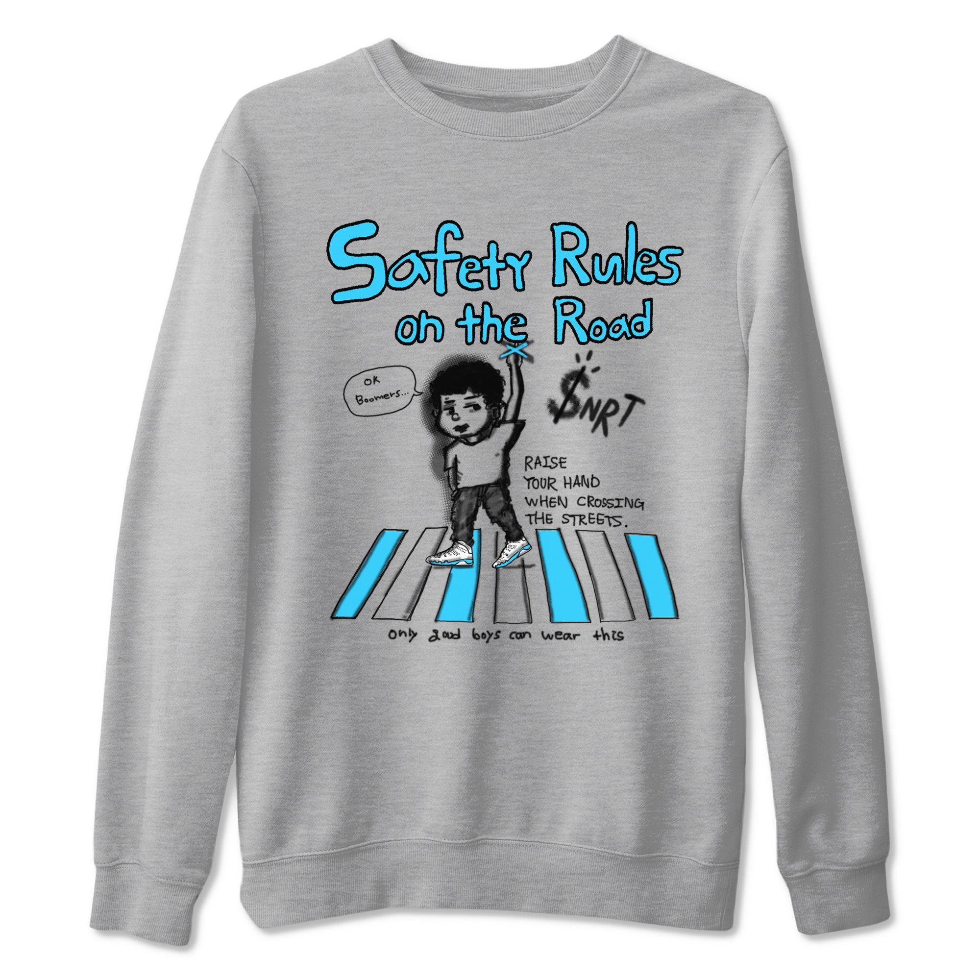Safety Rules On The Road snkmatch Tees - Air Jordan 9 Powder Blue