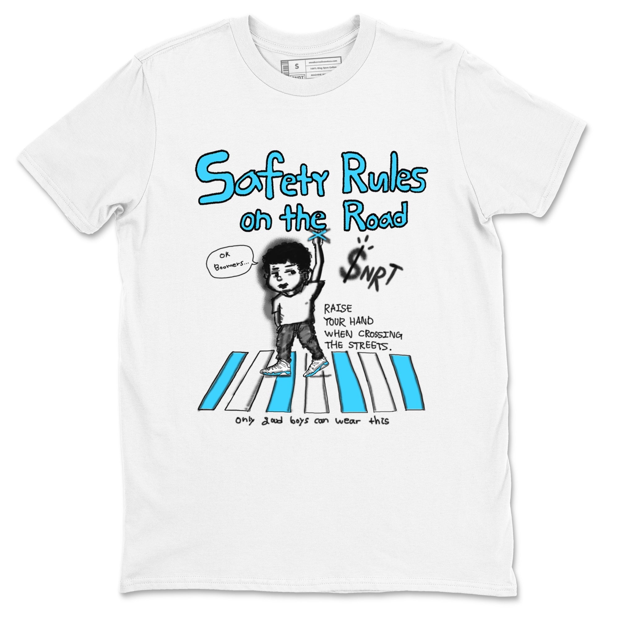 Safety Rules On The Road snkmatch Tees - Air Jordan 9 Powder Blue