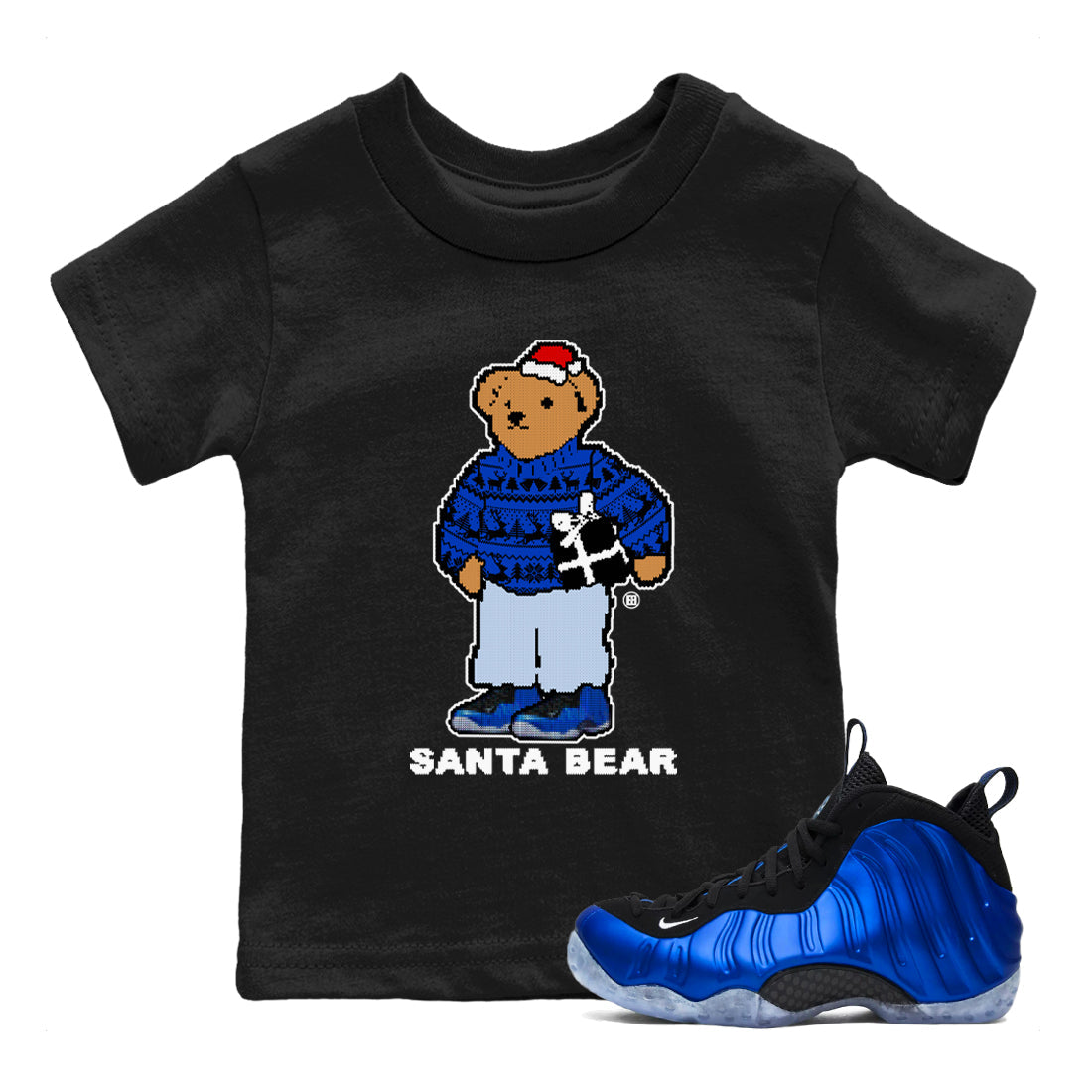 Santa Bear snkmatch Tees Kids - Air Foamposite One Royal
