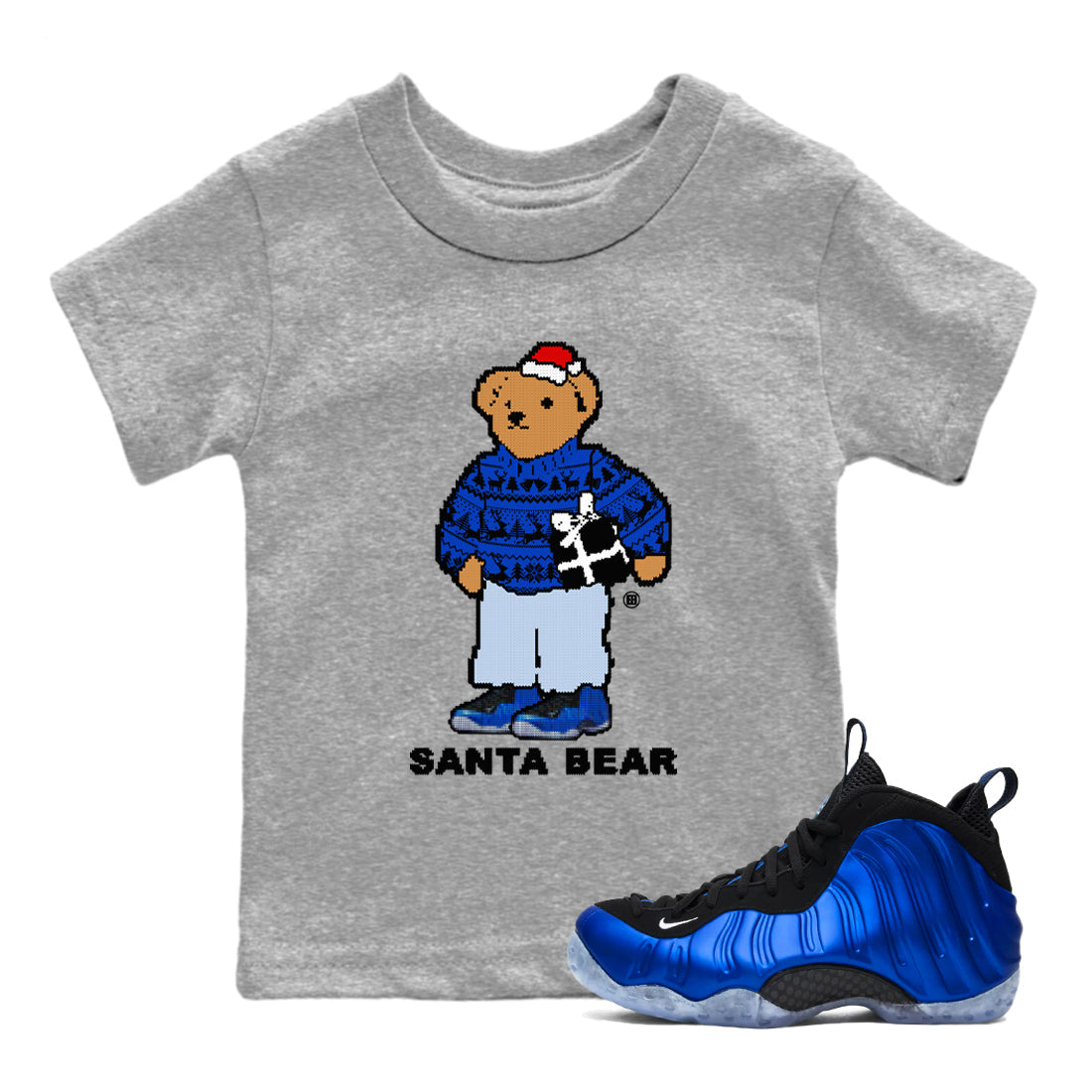 Santa Bear snkmatch Tees Kids - Air Foamposite One Royal