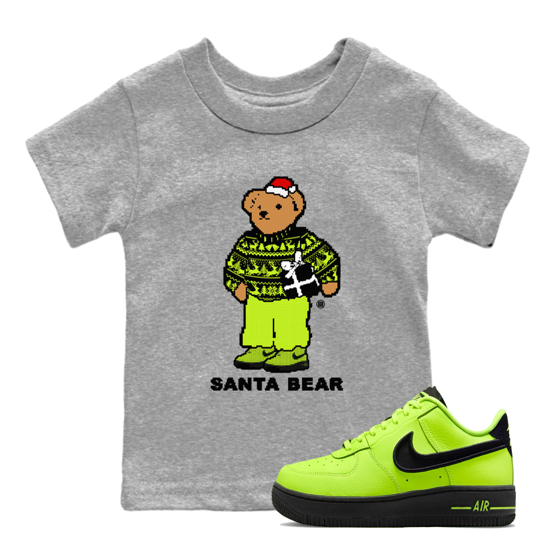 Santa Bear snkmatch Tees Kids - Air Force 1 Volt