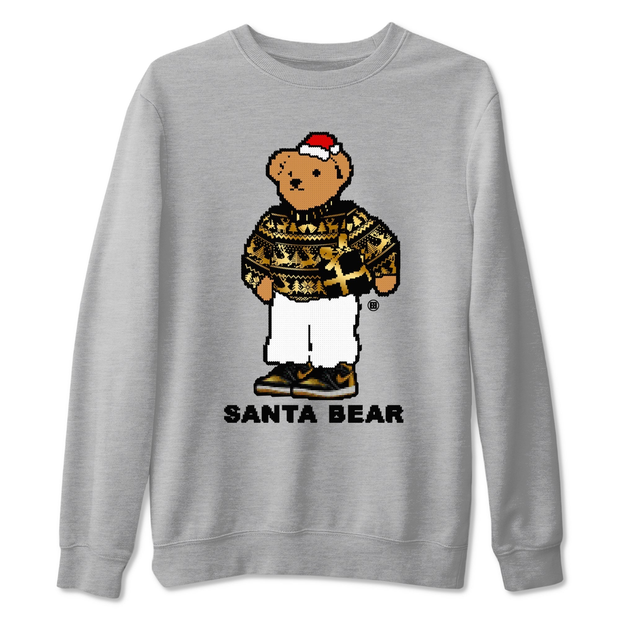 Santa Bear snkmatch Tees - Air Jordan 1 Black Metallic Gold