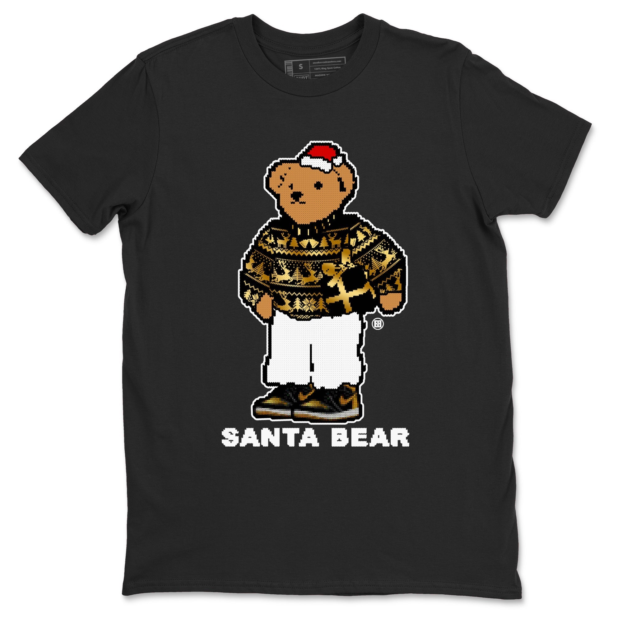 Santa Bear snkmatch Tees - Air Jordan 1 Black Metallic Gold