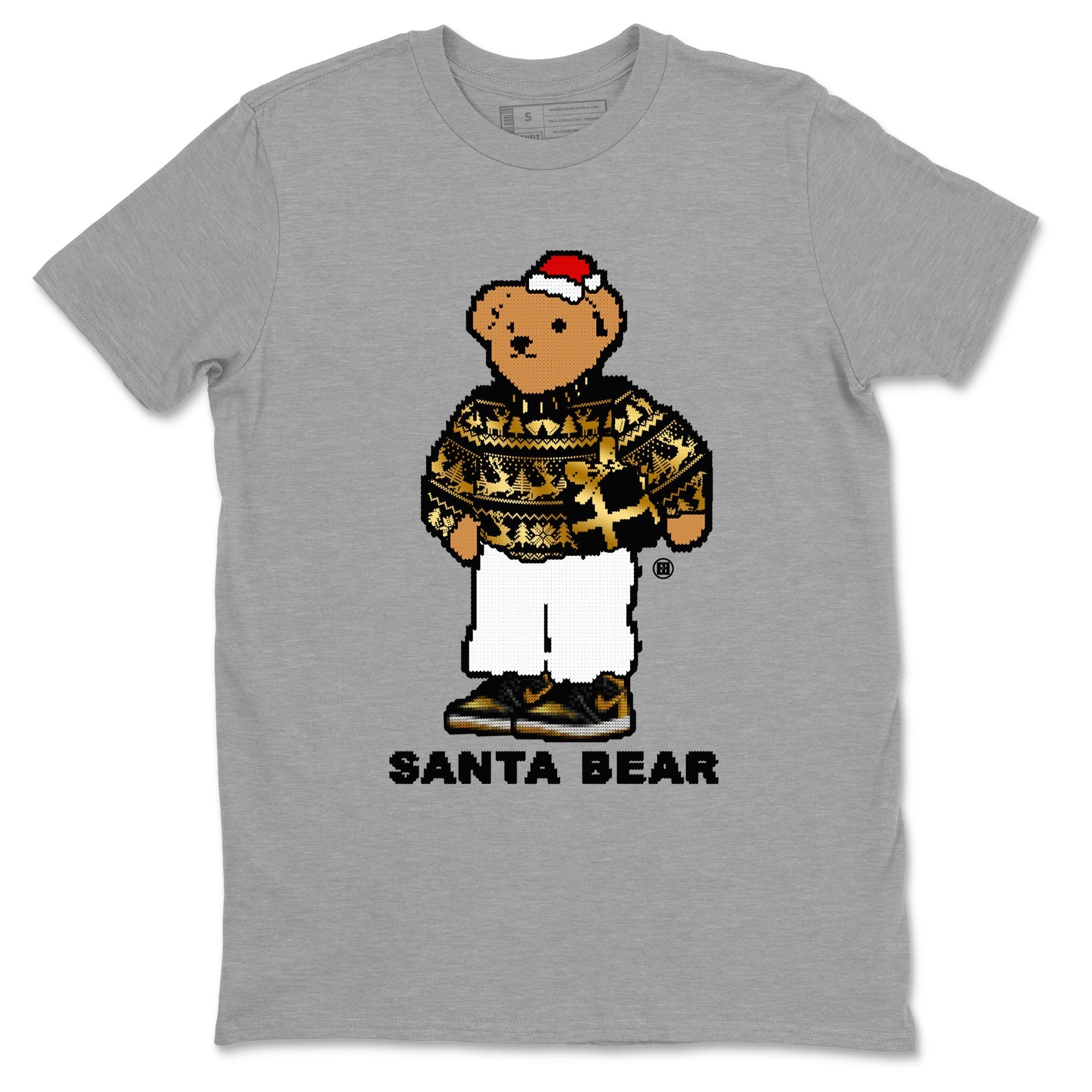 Santa Bear snkmatch Tees - Air Jordan 1 Black Metallic Gold