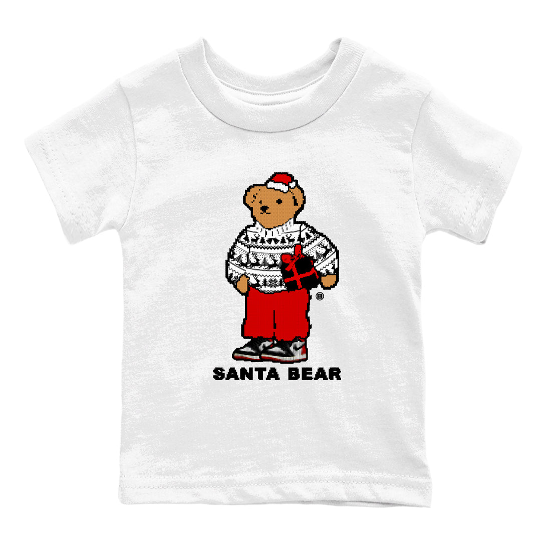 Santa Bear snkmatch Tees Kids - Air Jordan 1 Black Toe Reimagined