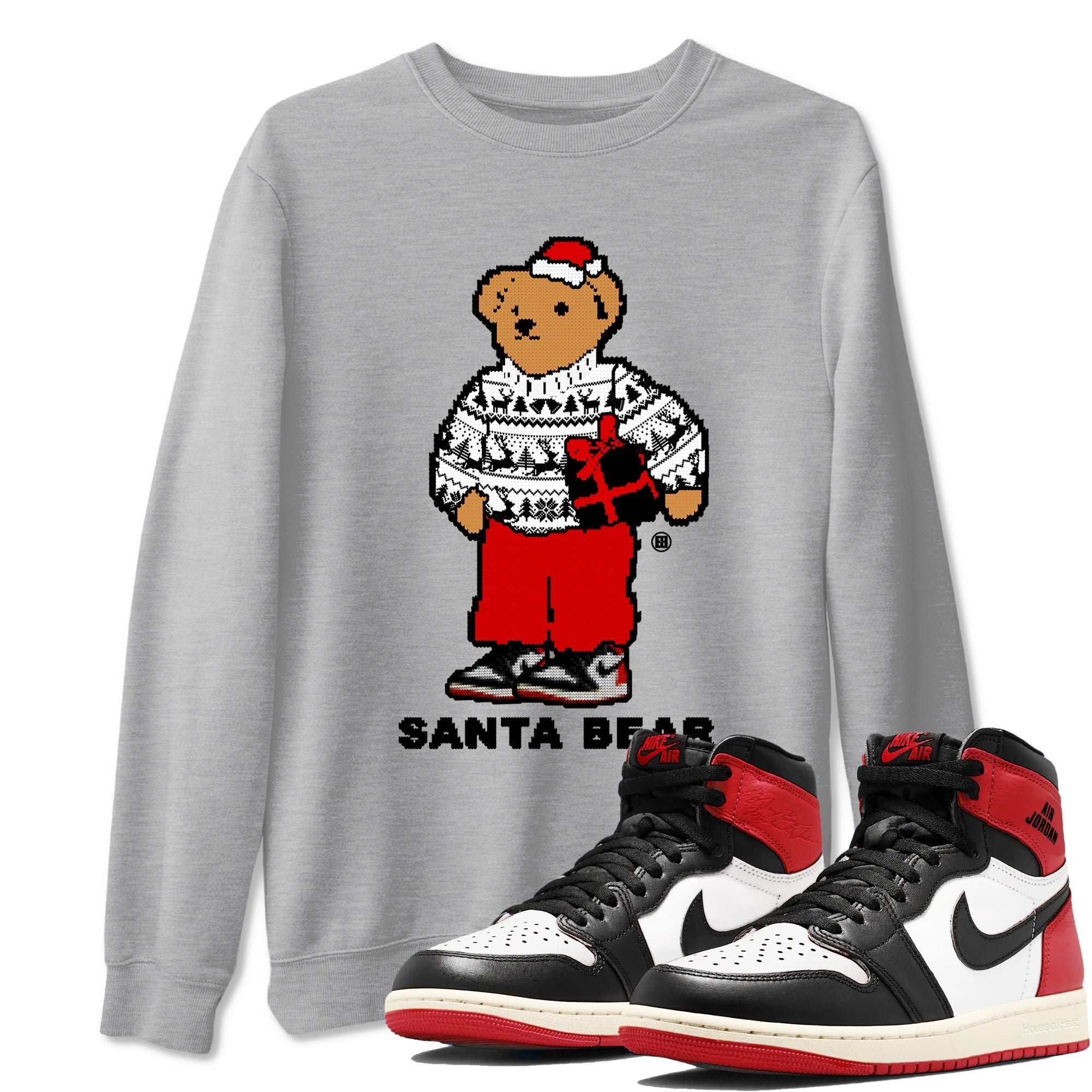 Santa Bear snkmatch Tees - Air Jordan 1 Black Toe Reimagined
