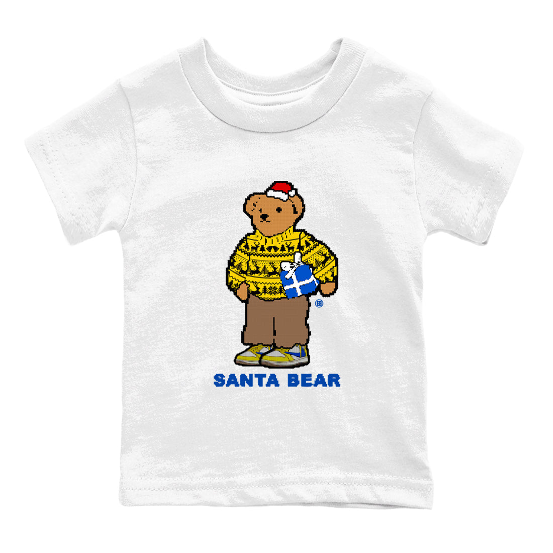 Santa Bear snkmatch Tees Kids - Air Jordan 1 Travis Scott Canary