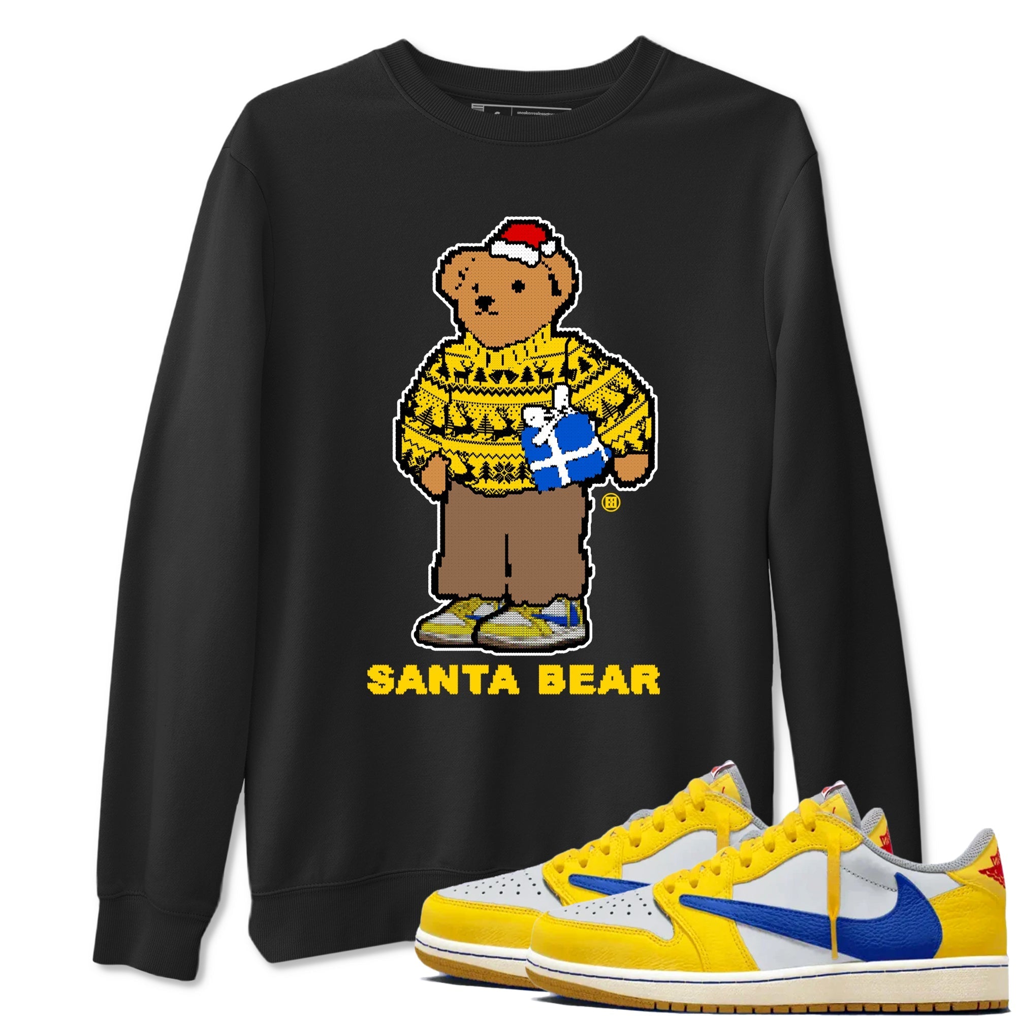 Santa Bear snkmatch Tees - Air Jordan 1 Travis Scott Canary