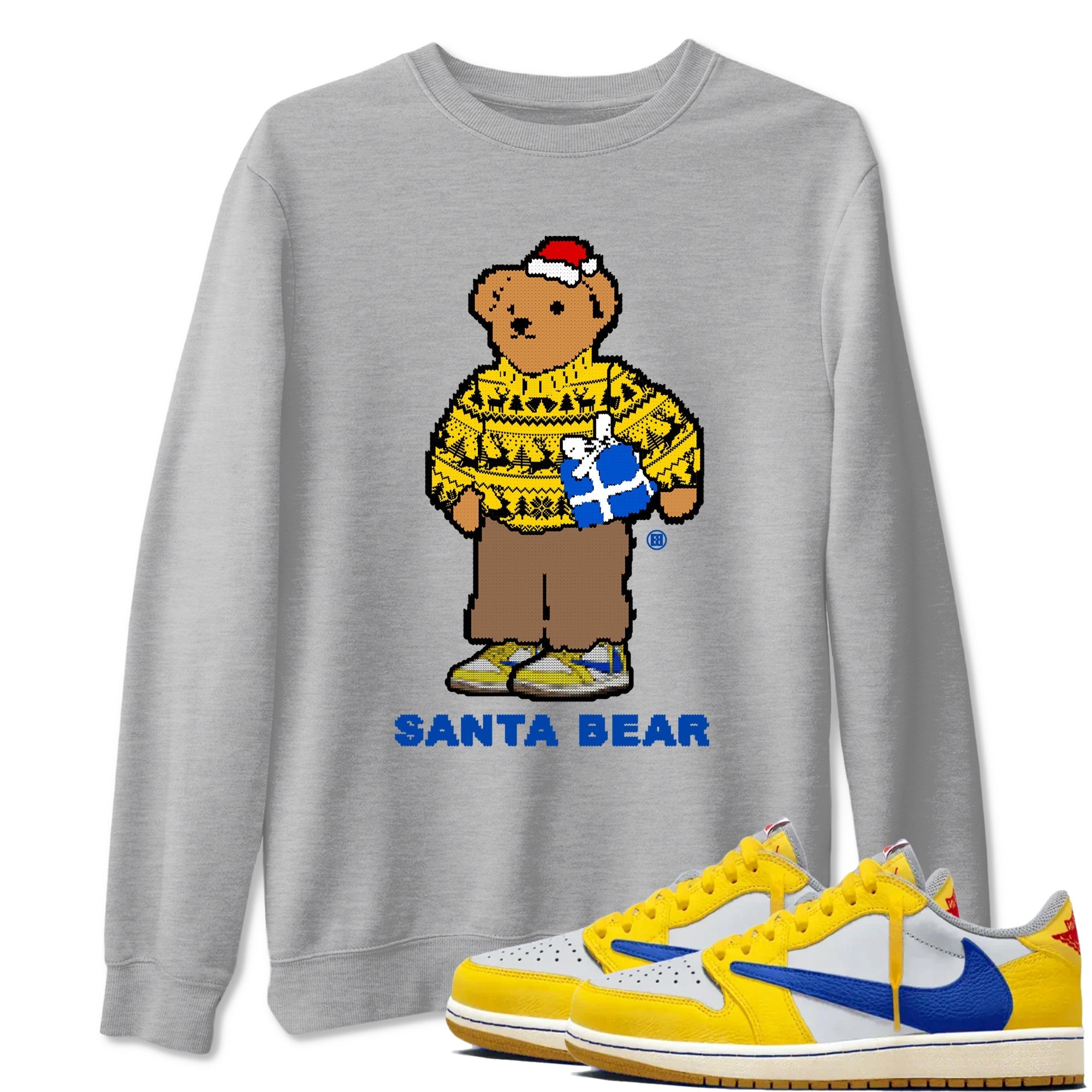 Santa Bear snkmatch Tees - Air Jordan 1 Travis Scott Canary