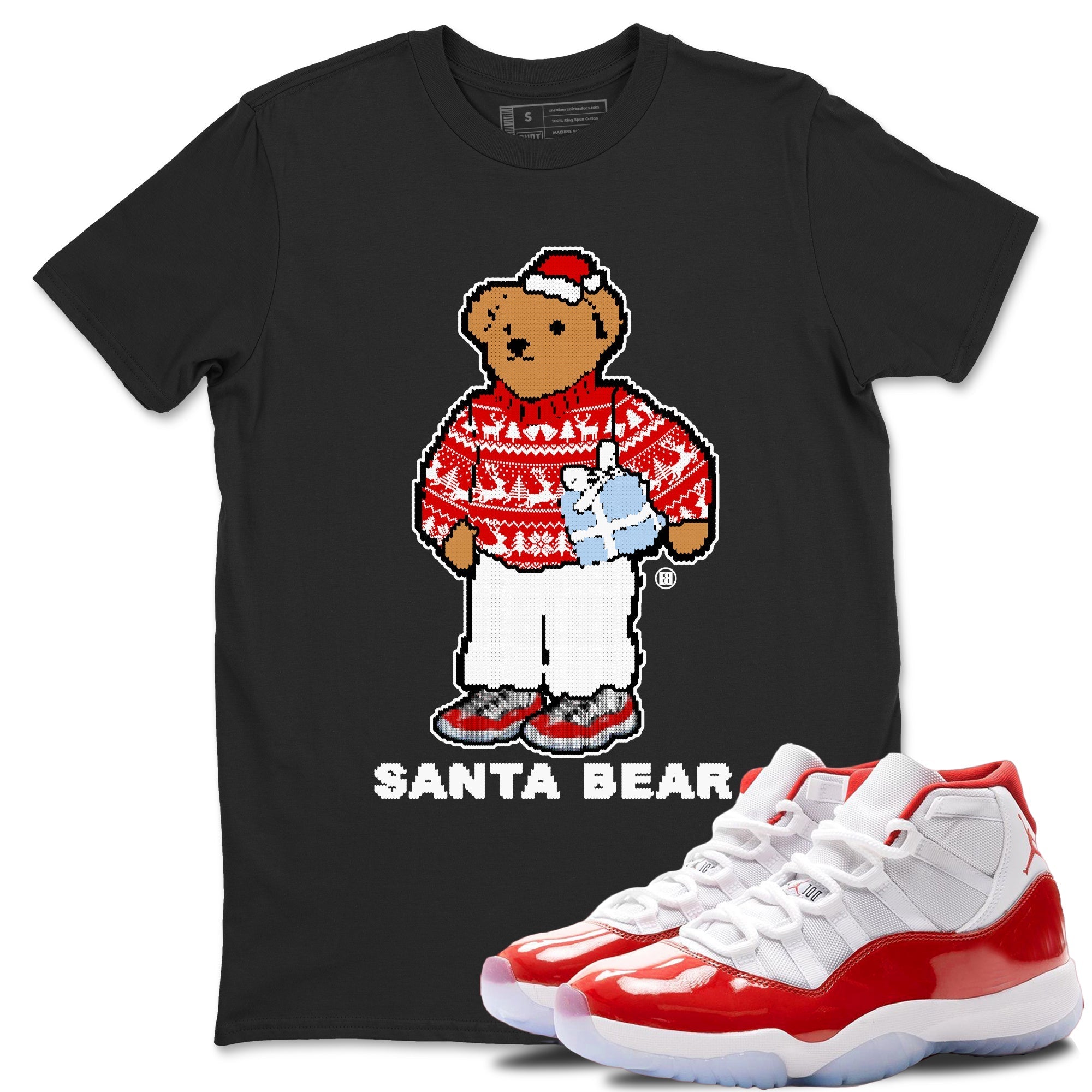 Santa Bear snkmatch Tees - Air Jordan 11 Cherry