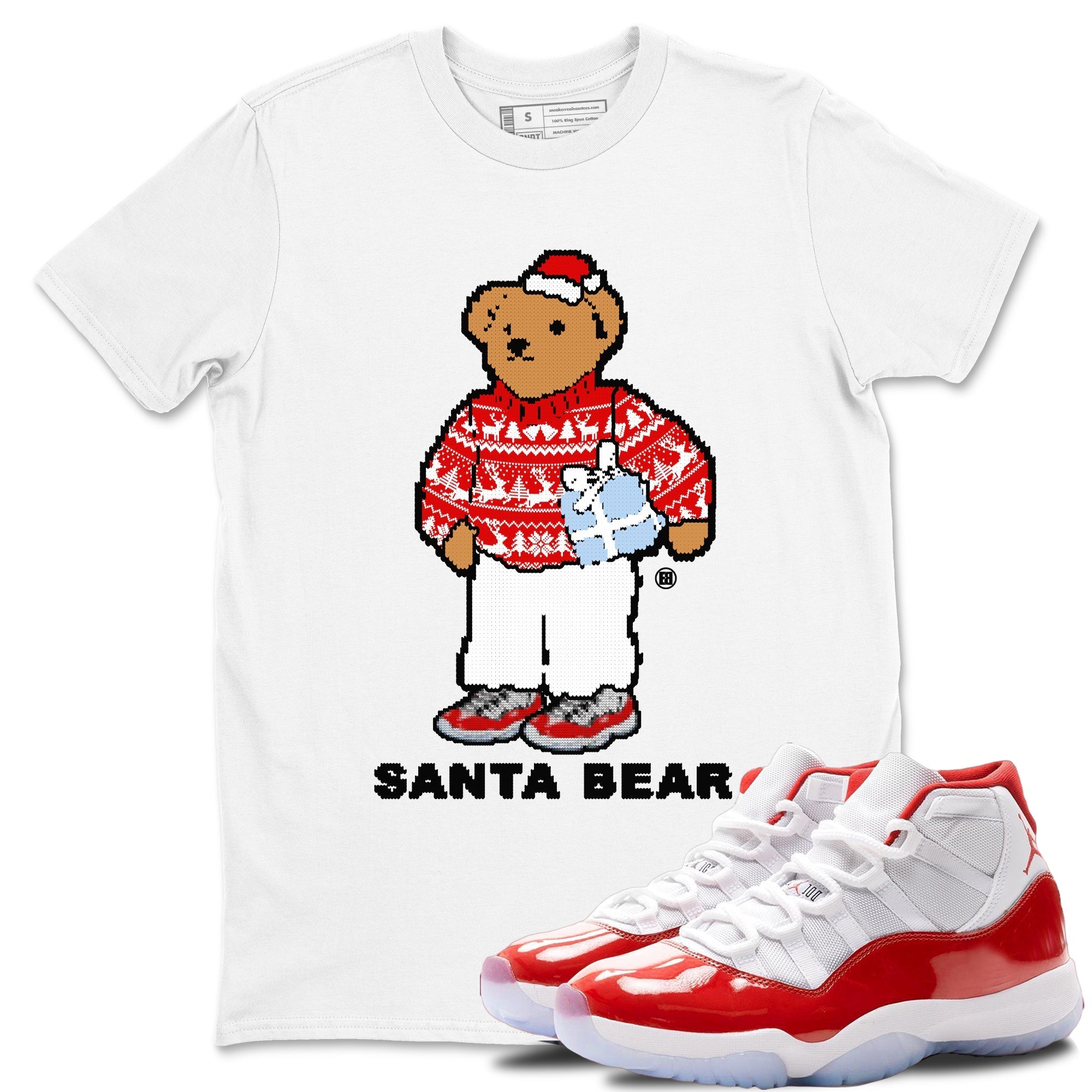 Santa Bear snkmatch Tees - Air Jordan 11 Cherry