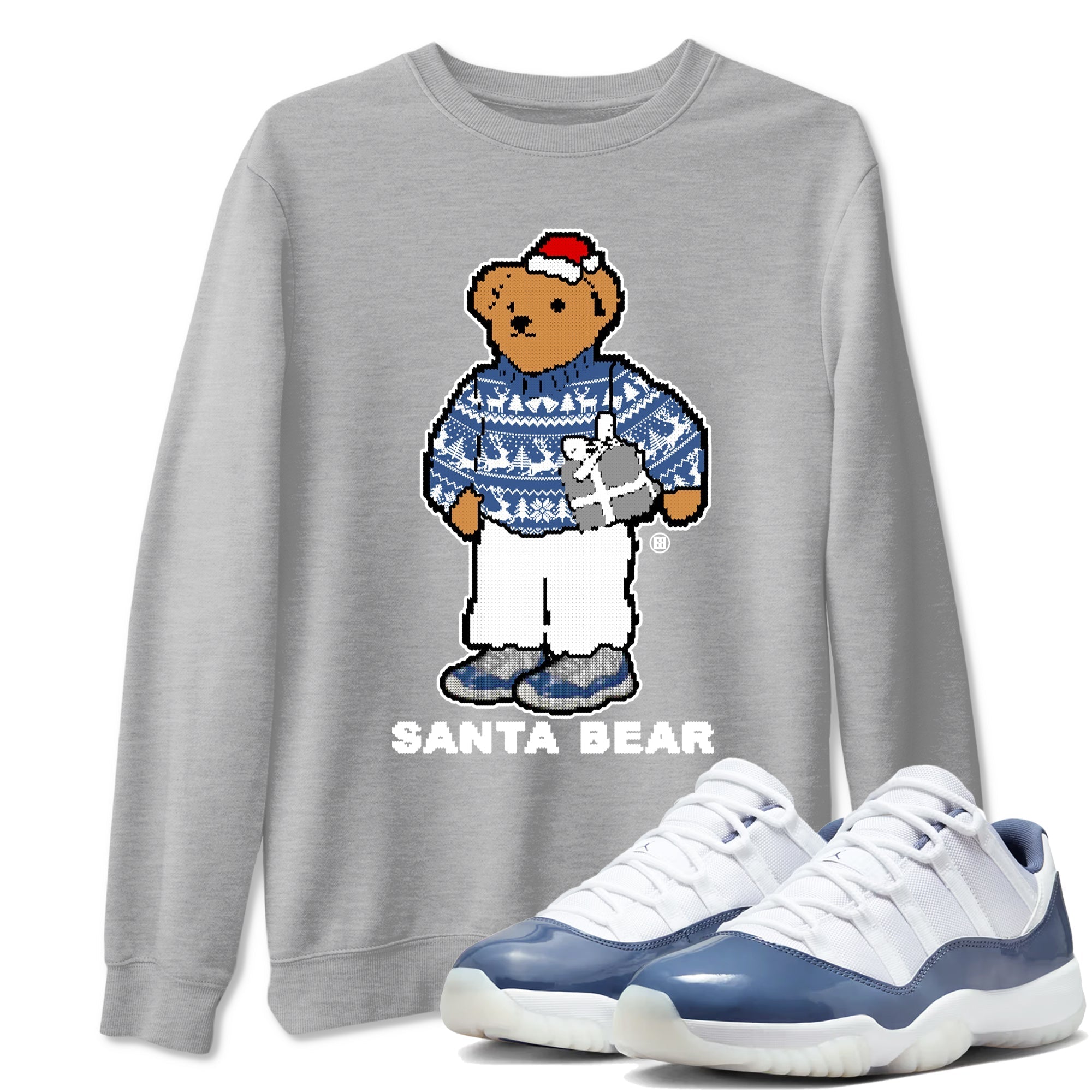 Santa Bear snkmatch Tees - Air Jordan 11 Diffused Blue