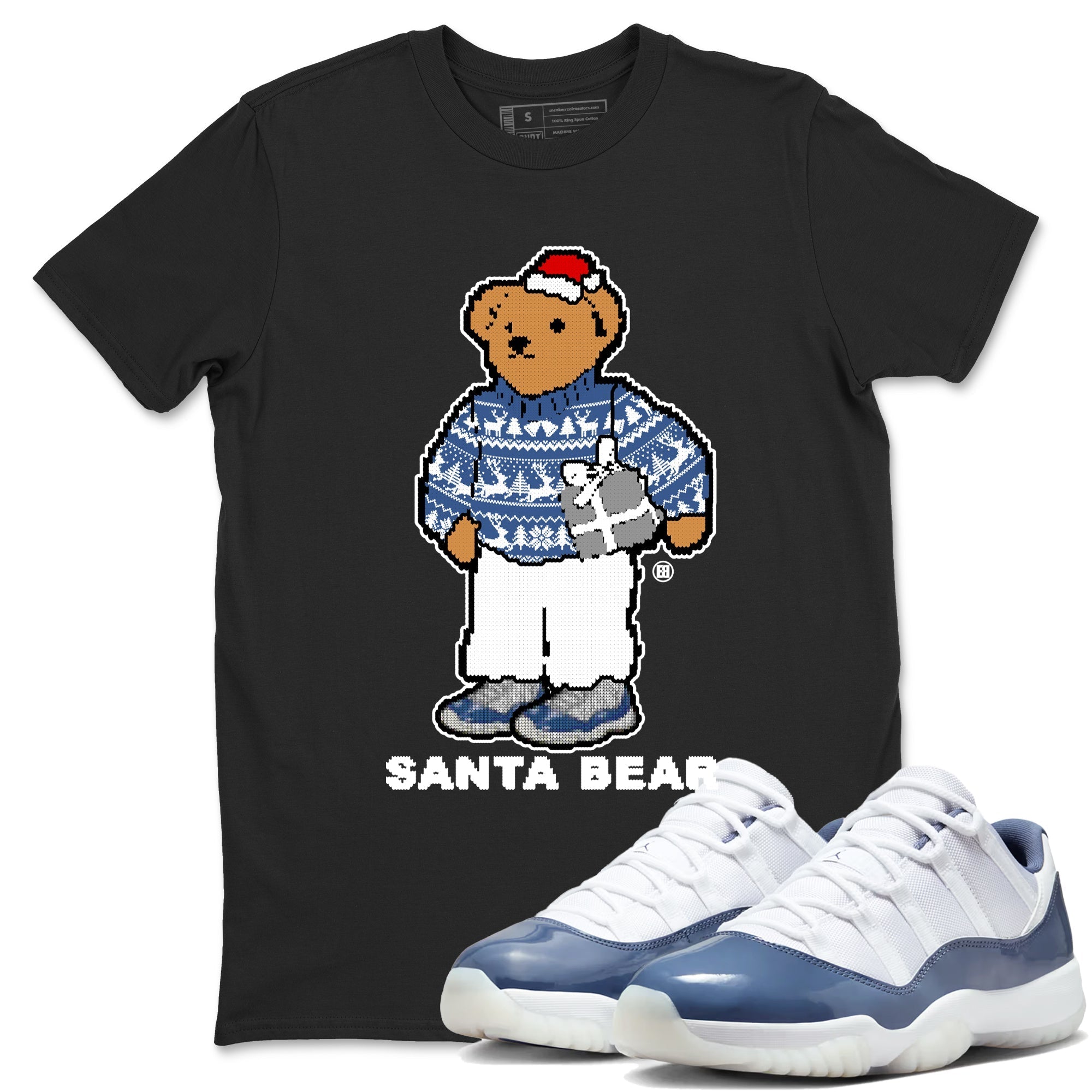 Santa Bear snkmatch Tees - Air Jordan 11 Diffused Blue