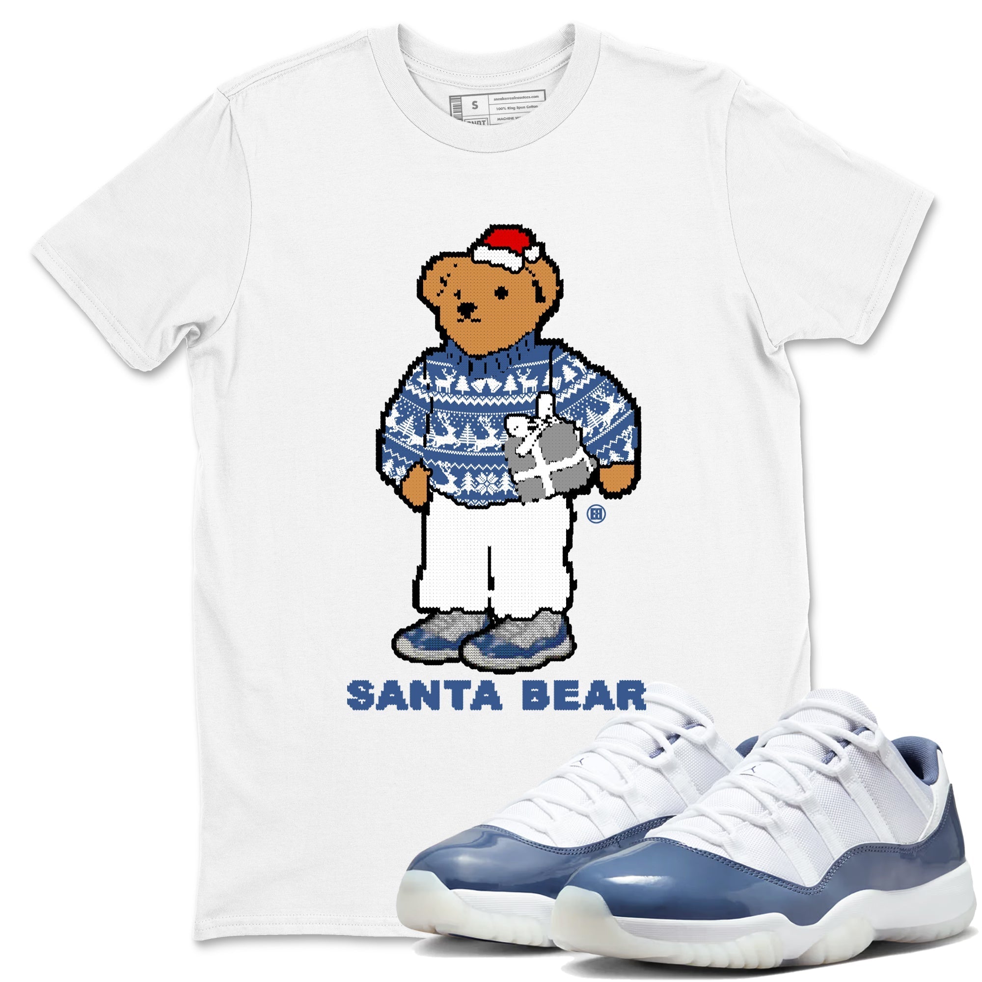 Santa Bear snkmatch Tees - Air Jordan 11 Diffused Blue
