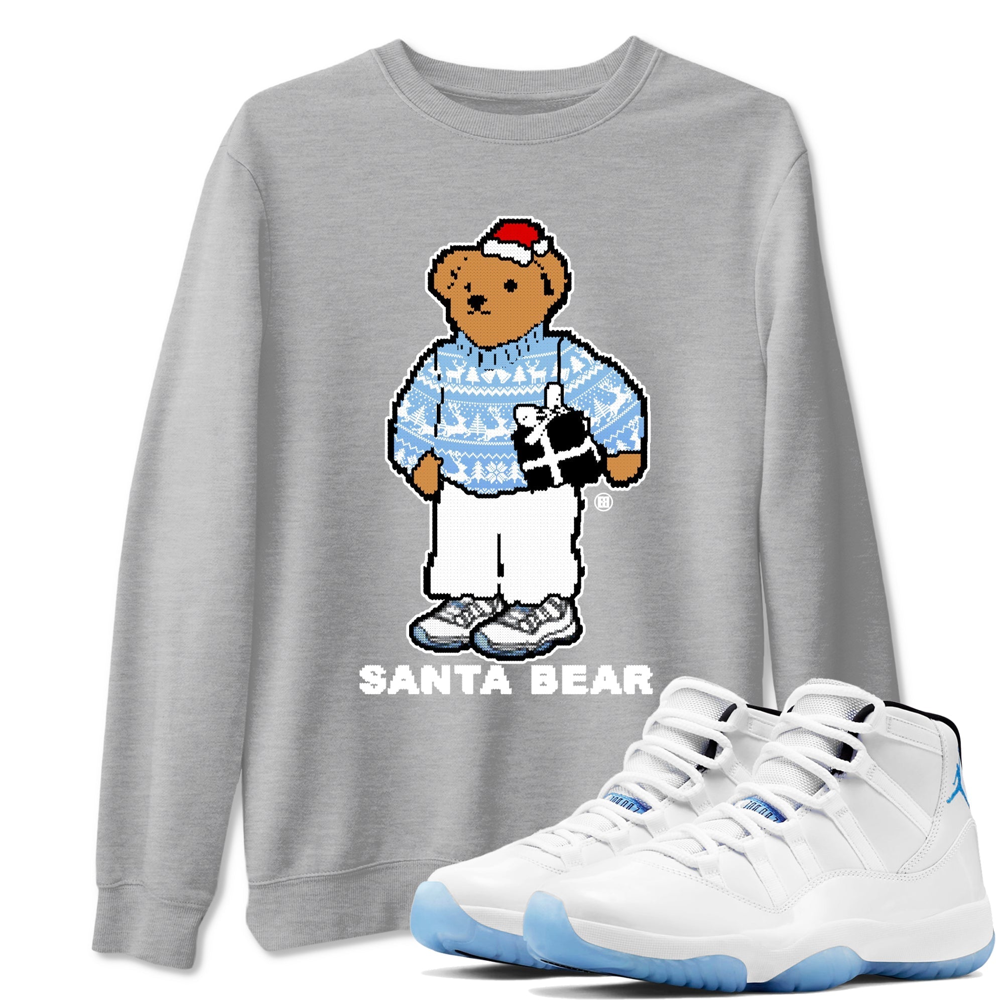 Santa Bear snkmatch Tees - Air Jordan 11 Legend Blue