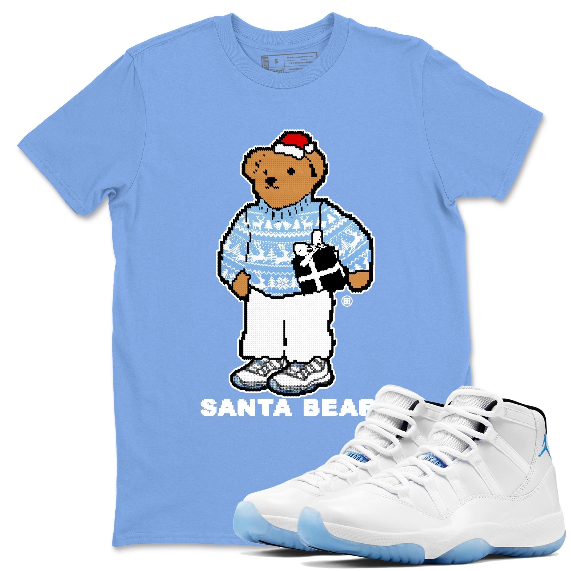 Santa Bear snkmatch Tees - Air Jordan 11 Legend Blue