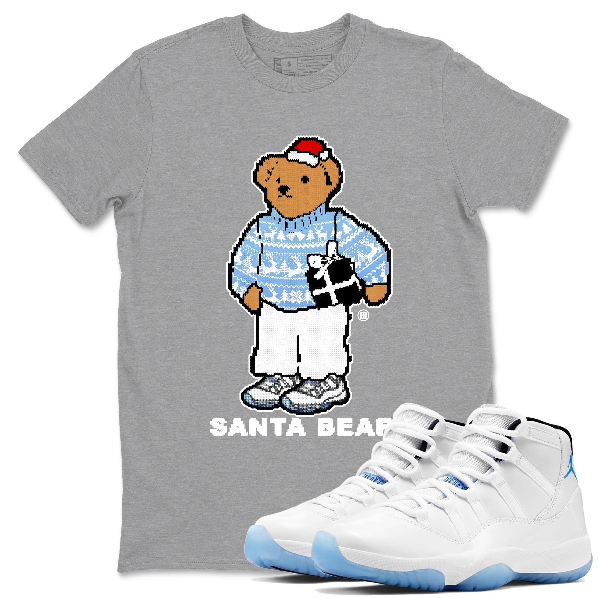 Santa Bear snkmatch Tees - Air Jordan 11 Legend Blue