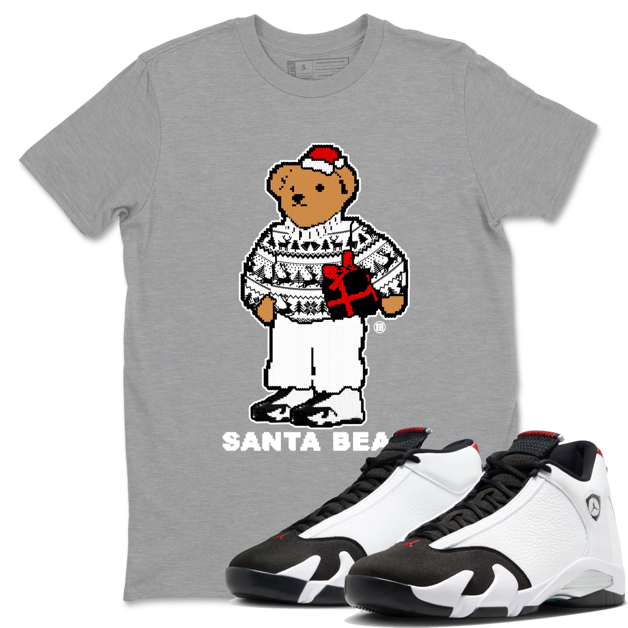 Santa Bear snkmatch Tees - Air Jordan 14 Black Toe