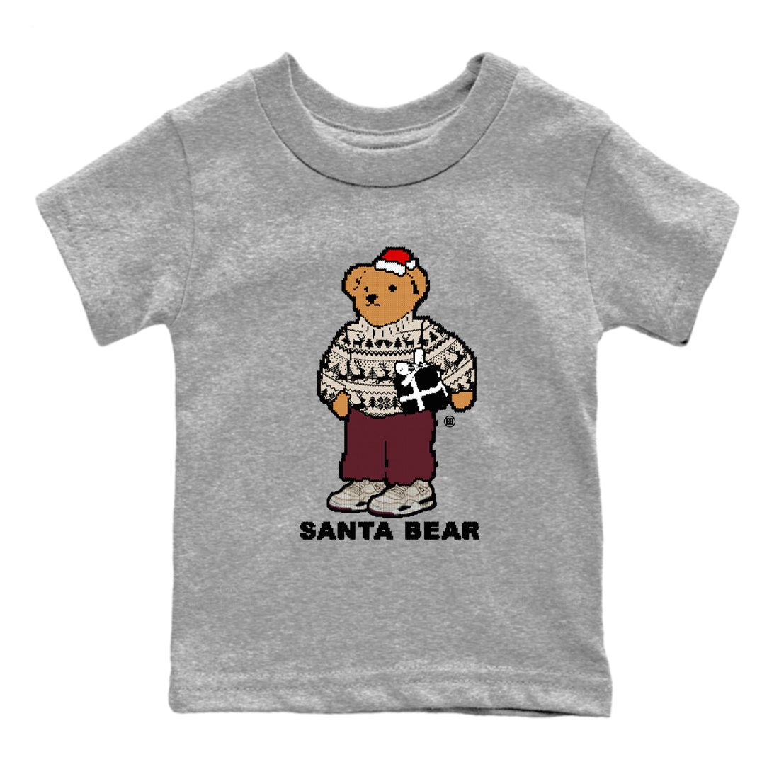 Santa Bear snkmatch Tees Kids - Air Jordan 4 A Ma Maniere x Fossil Stone