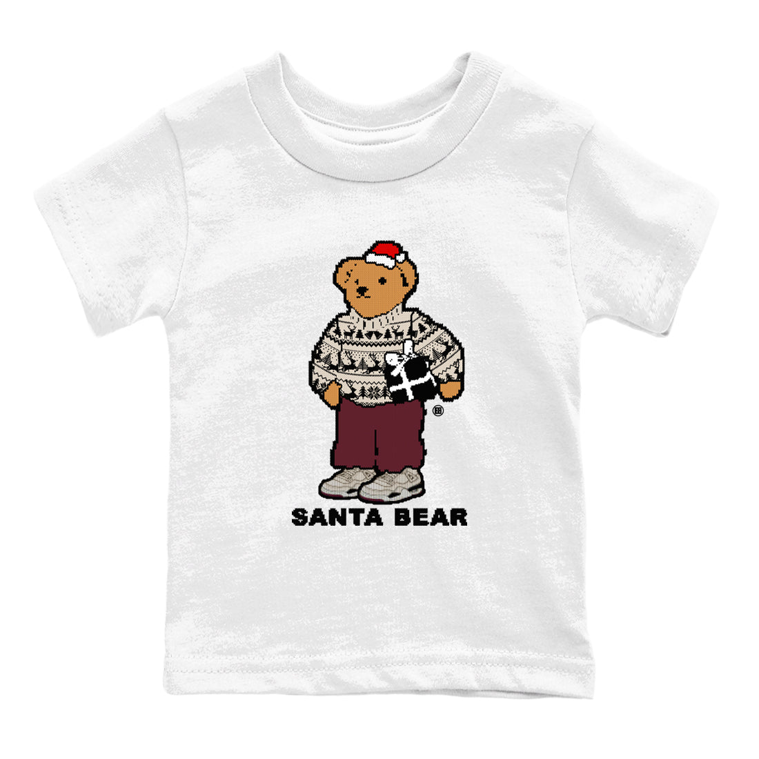 Santa Bear snkmatch Tees Kids - Air Jordan 4 A Ma Maniere x Fossil Stone