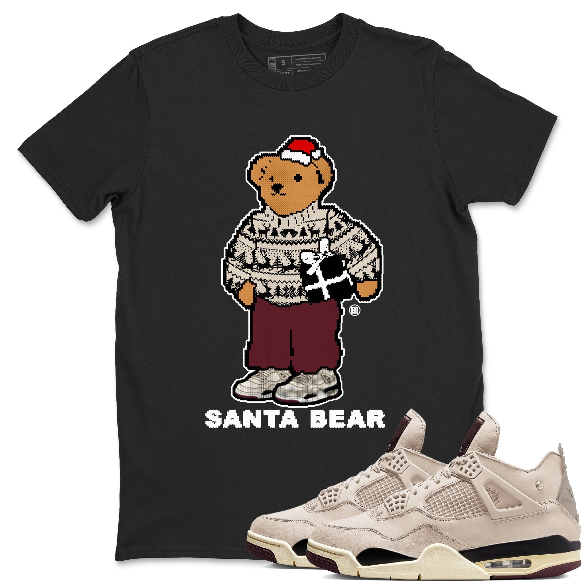 Santa Bear snkmatch Tees - Air Jordan 4 A Ma Maniere x Fossil Stone