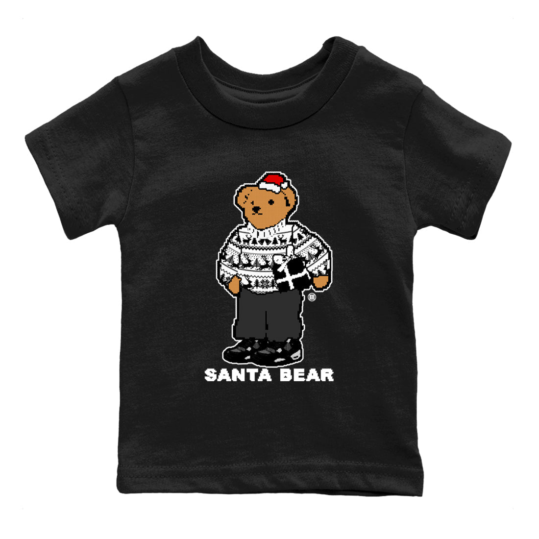 Santa Bear snkmatch Tees Kids - Air Jordan 4 White Thunder