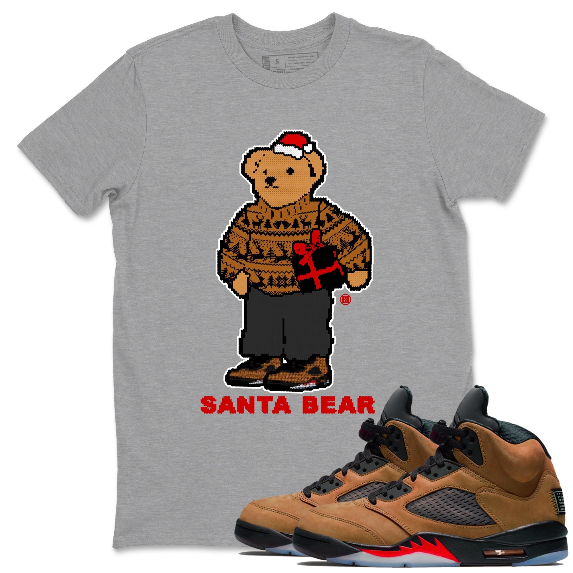 Santa Bear snkmatch Tees - Air Jordan 5 Archaeo Brown