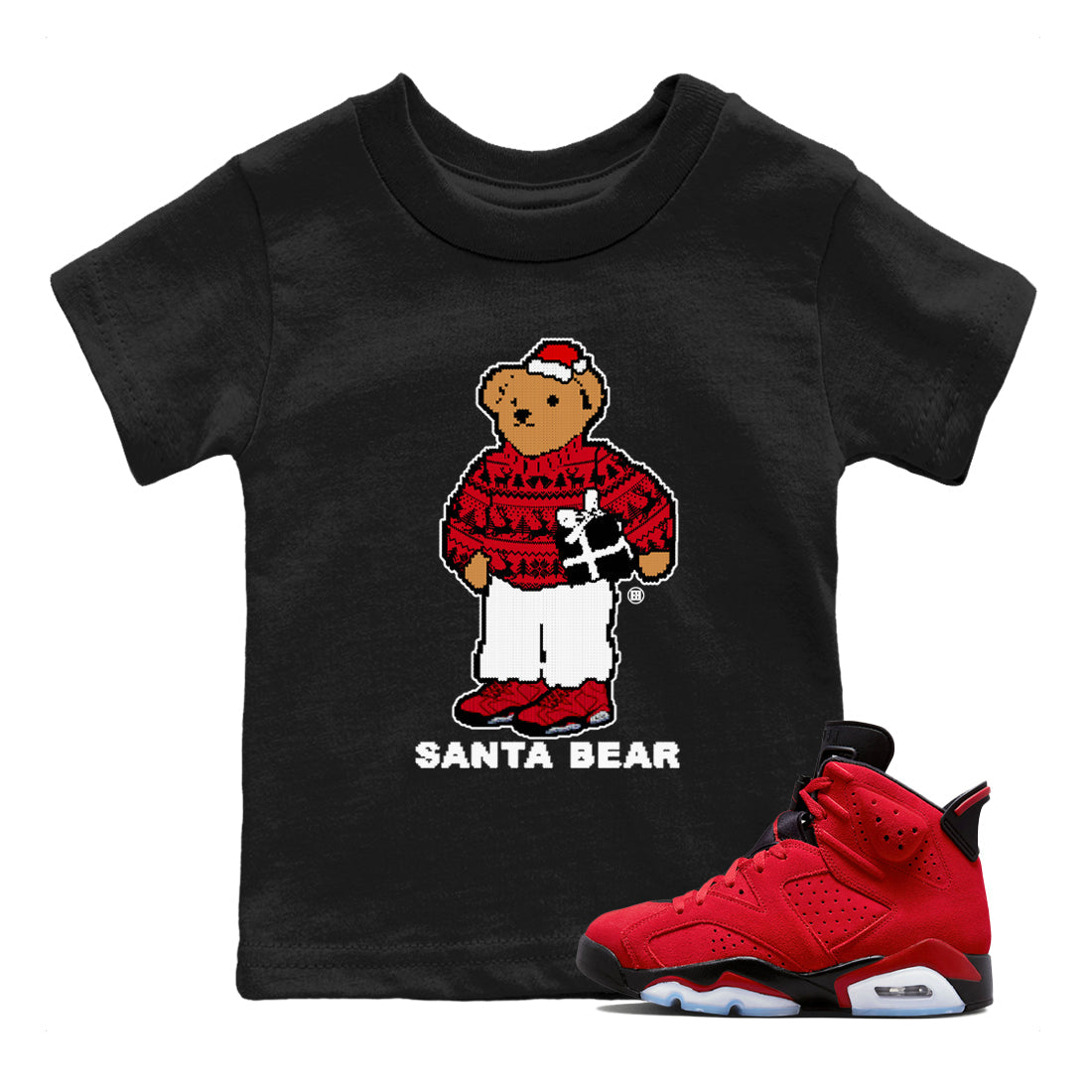 Santa Bear snkmatch Tees Kids - Air Jordan 6 Toro Bravo