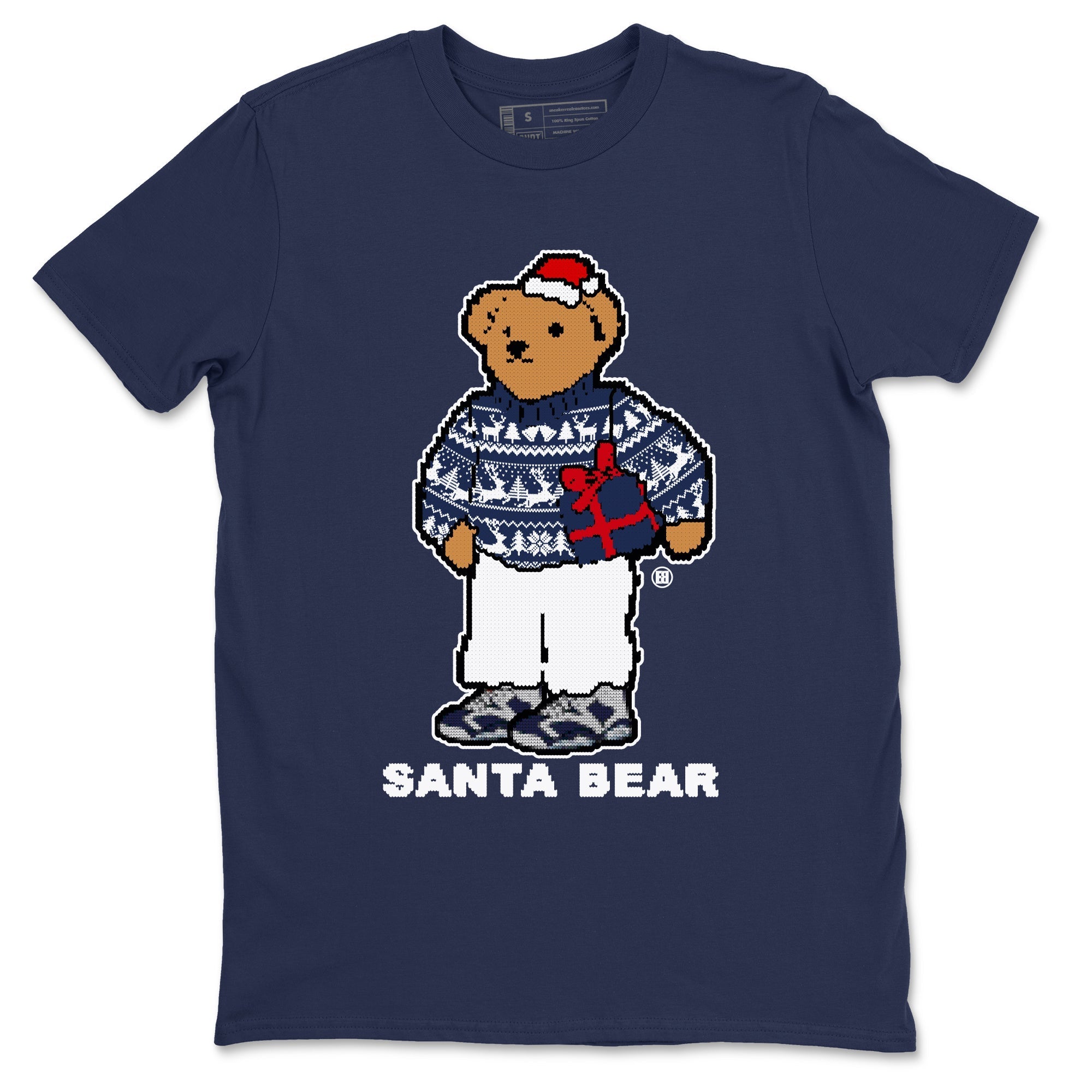 Santa Bear snkmatch Tees - Air Jordan 6 White And Midnight Navy