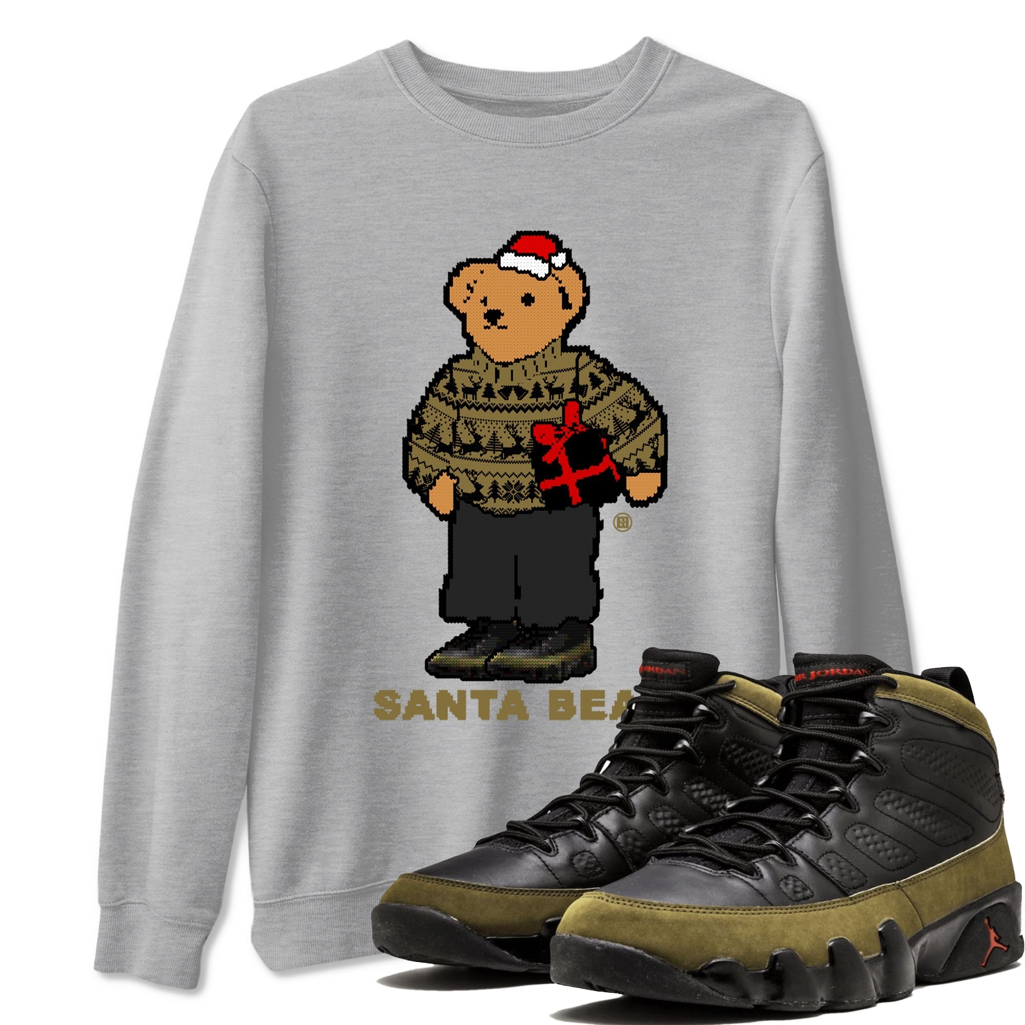 Santa Bear snkmatch Tees - Air Jordan 9 Olive