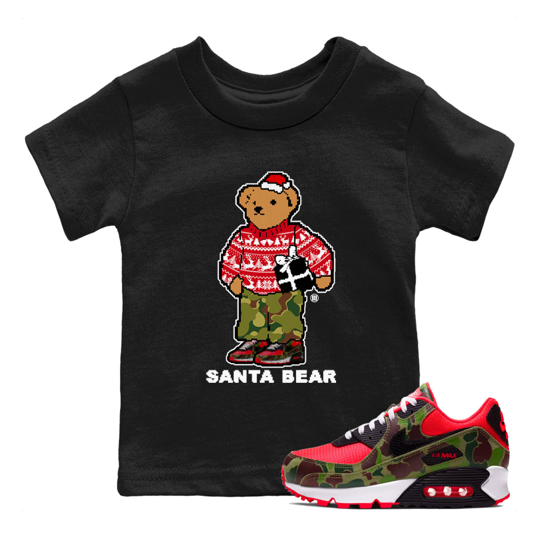 Santa Bear snkmatch Tees Kids - Air Max 90 Reverse Duck Camo