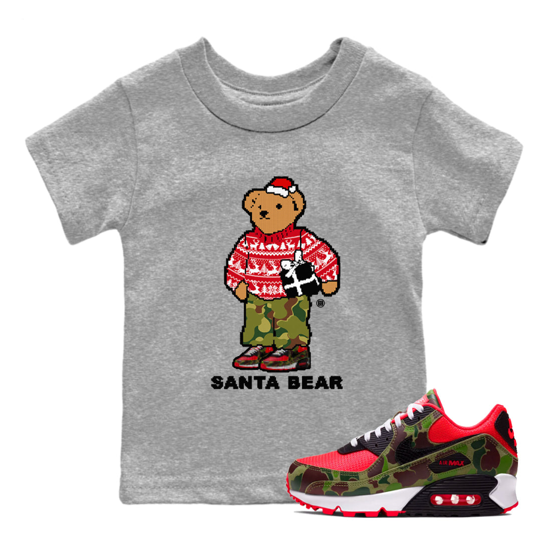 Santa Bear snkmatch Tees Kids - Air Max 90 Reverse Duck Camo