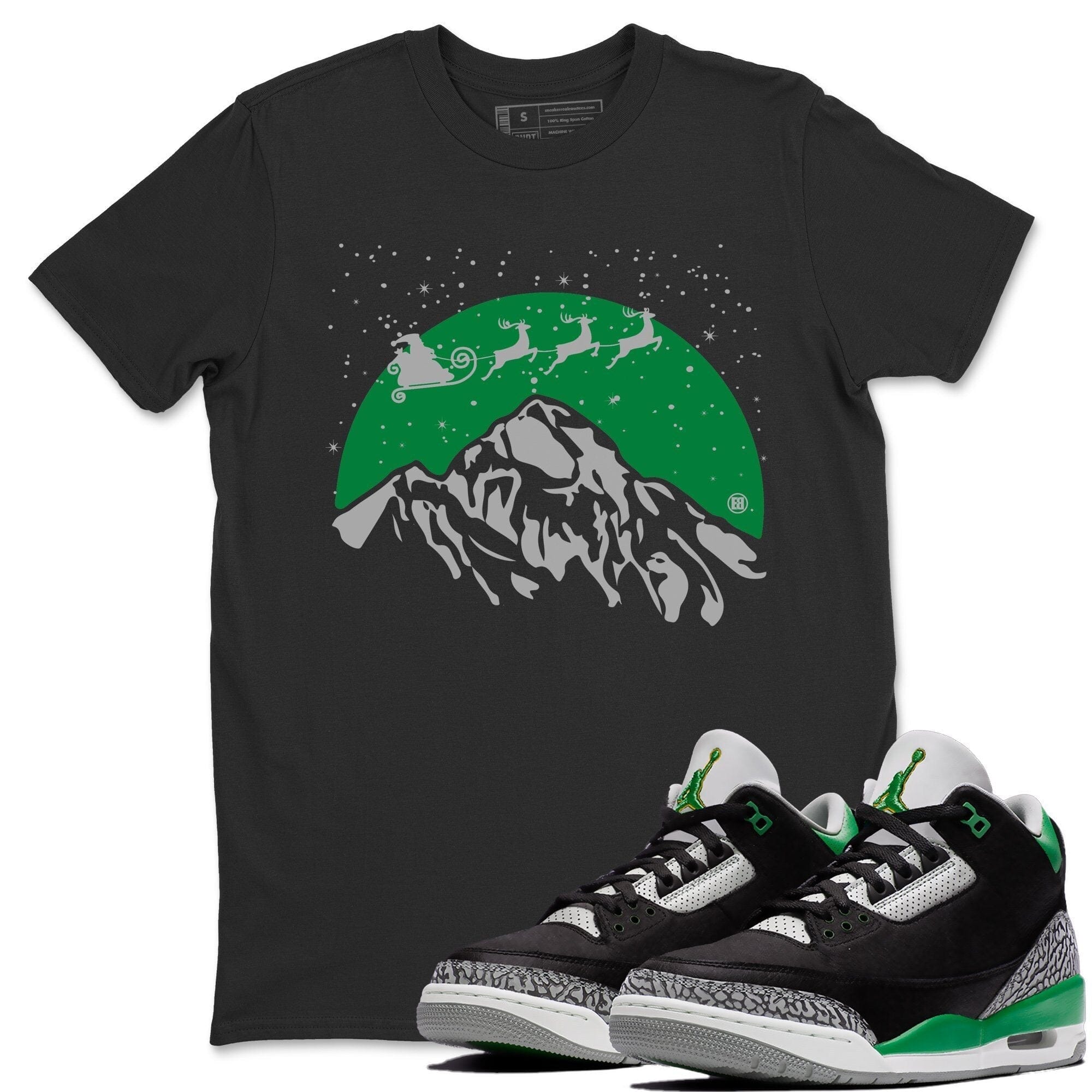 Santa Silhouette Unisex Tops - Air Jordan 3 Pine Green