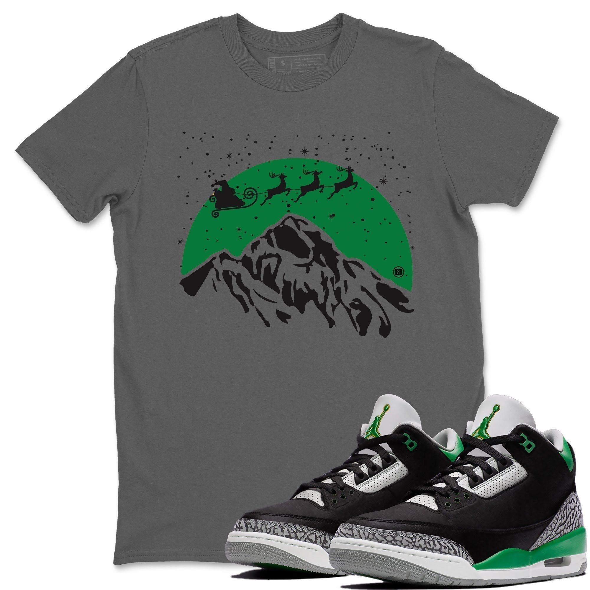 Santa Silhouette Unisex Tops - Air Jordan 3 Pine Green