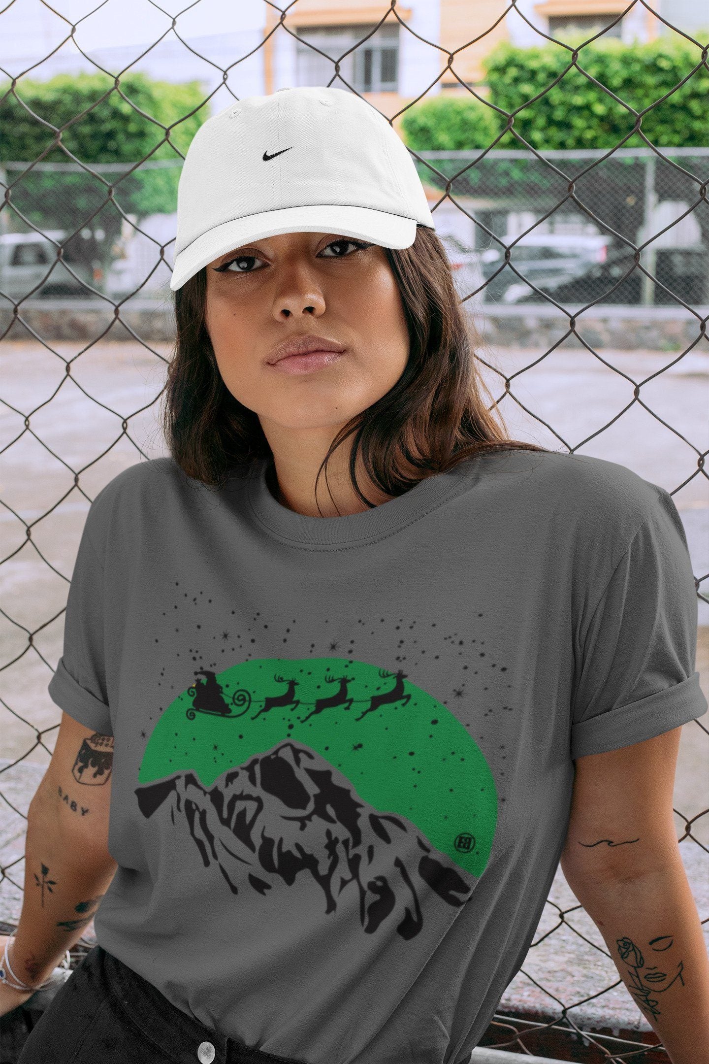 Santa Silhouette Unisex Tops - Air Jordan 3 Pine Green