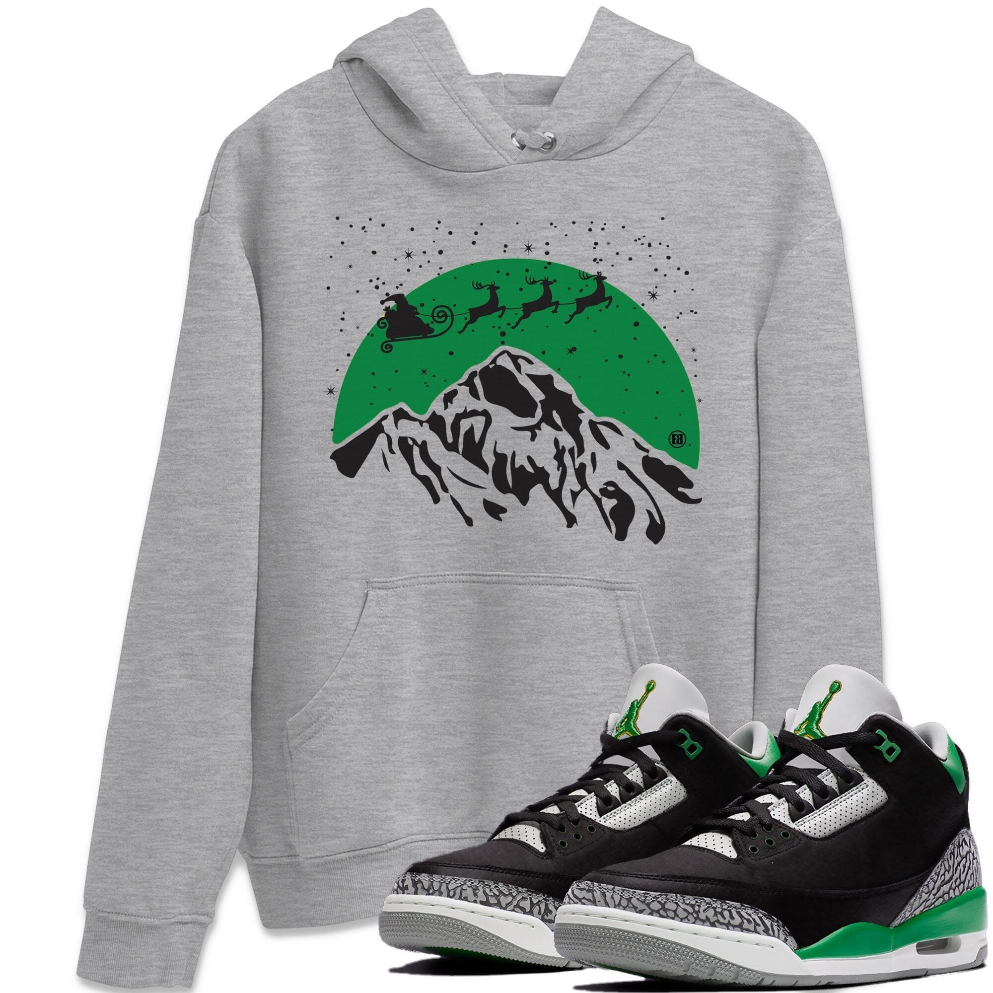 Santa Silhouette Unisex Tops - Air Jordan 3 Pine Green
