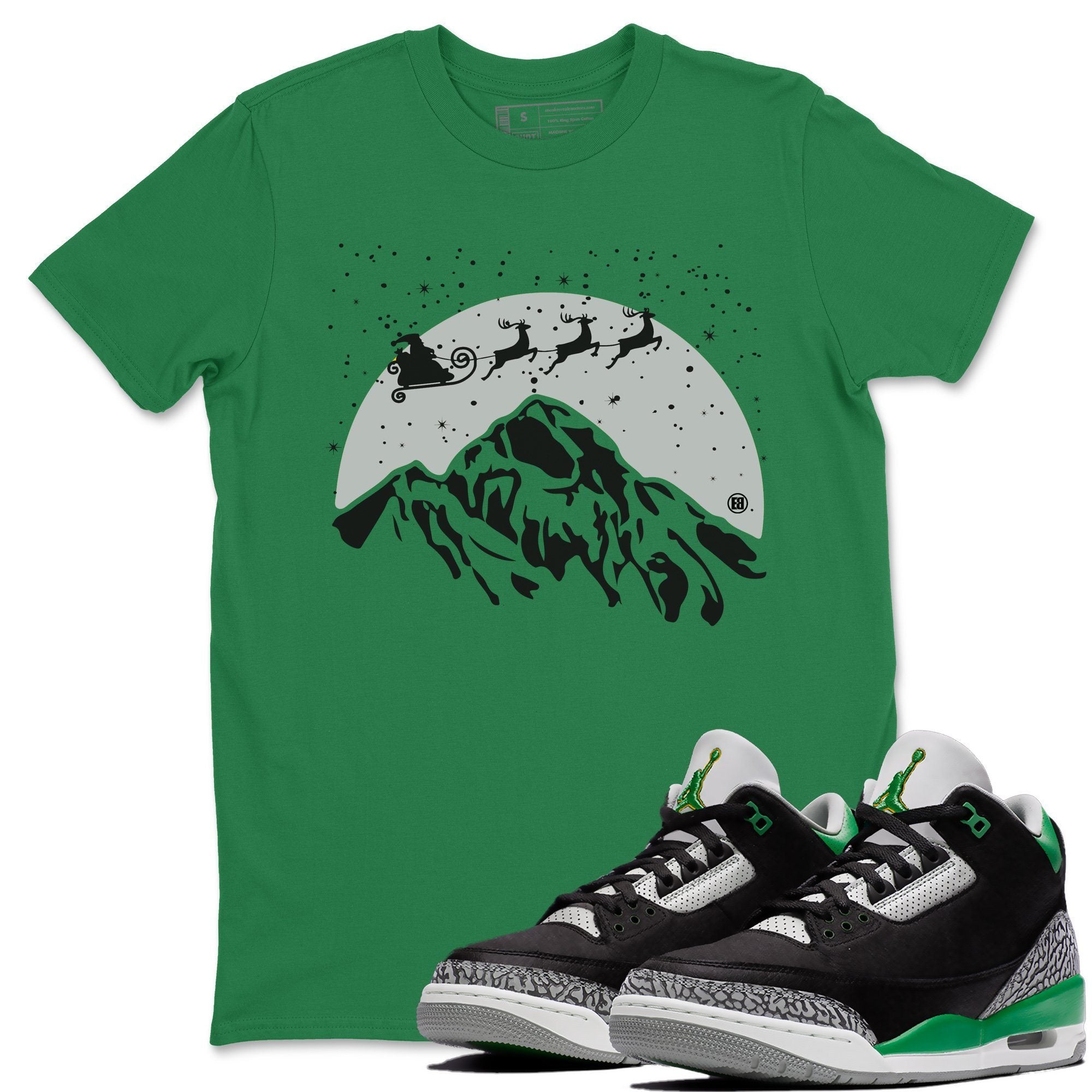 Santa Silhouette Unisex Tops - Air Jordan 3 Pine Green