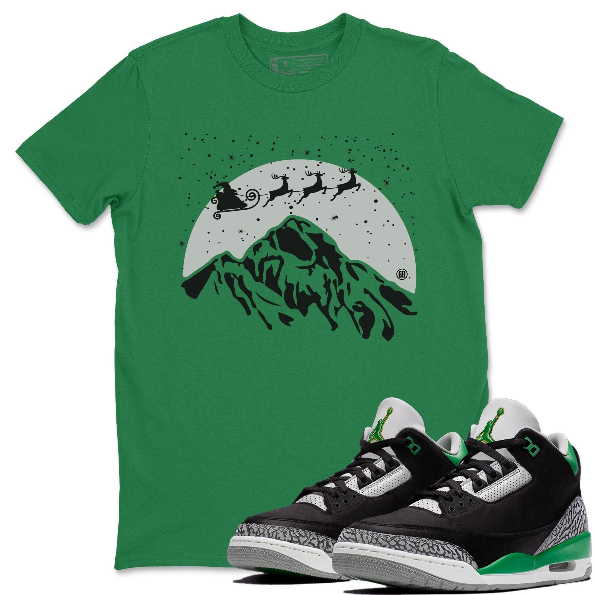 Santa Silhouette Unisex Tops - Air Jordan 3 Pine Green