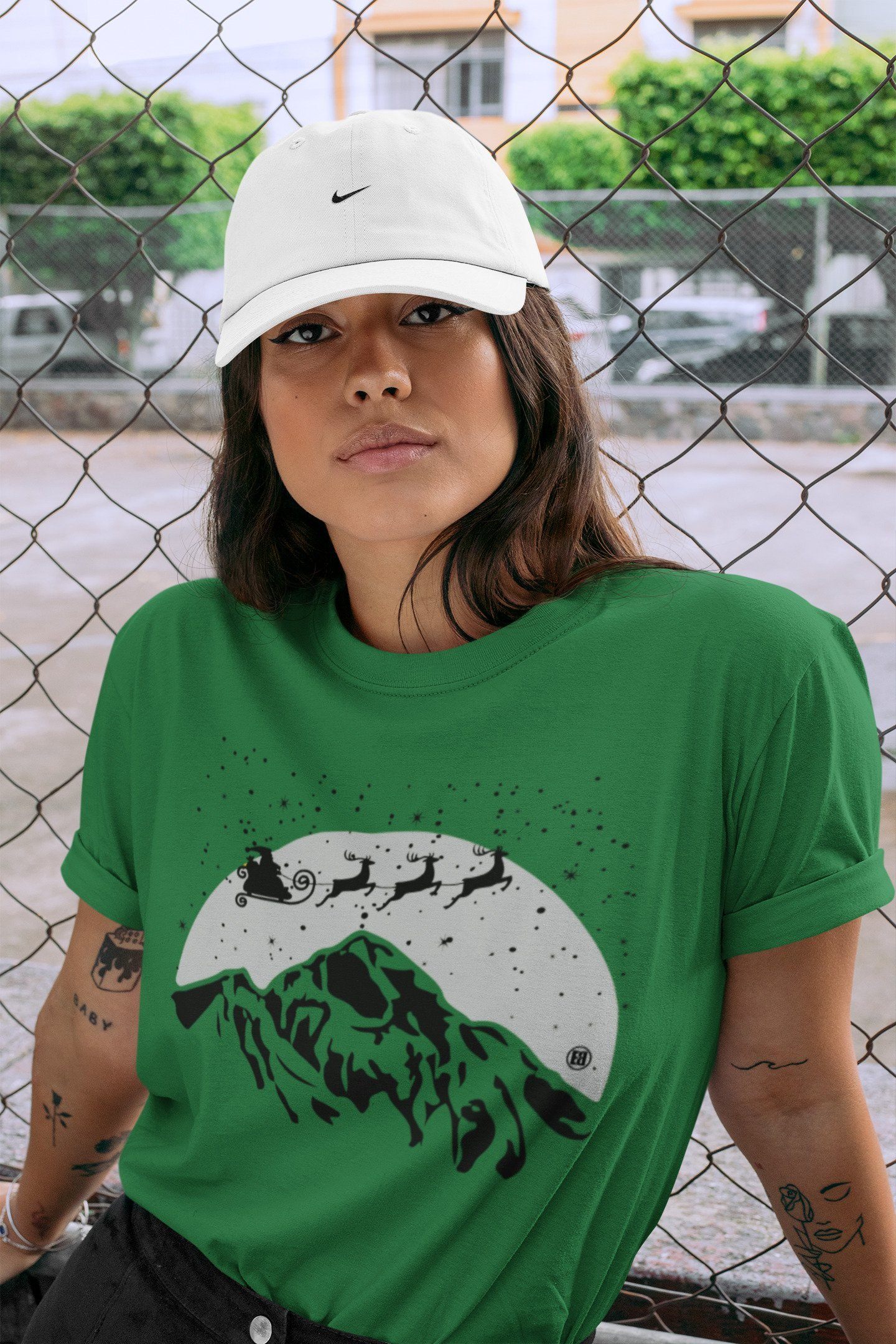 Santa Silhouette Unisex Tops - Air Jordan 3 Pine Green