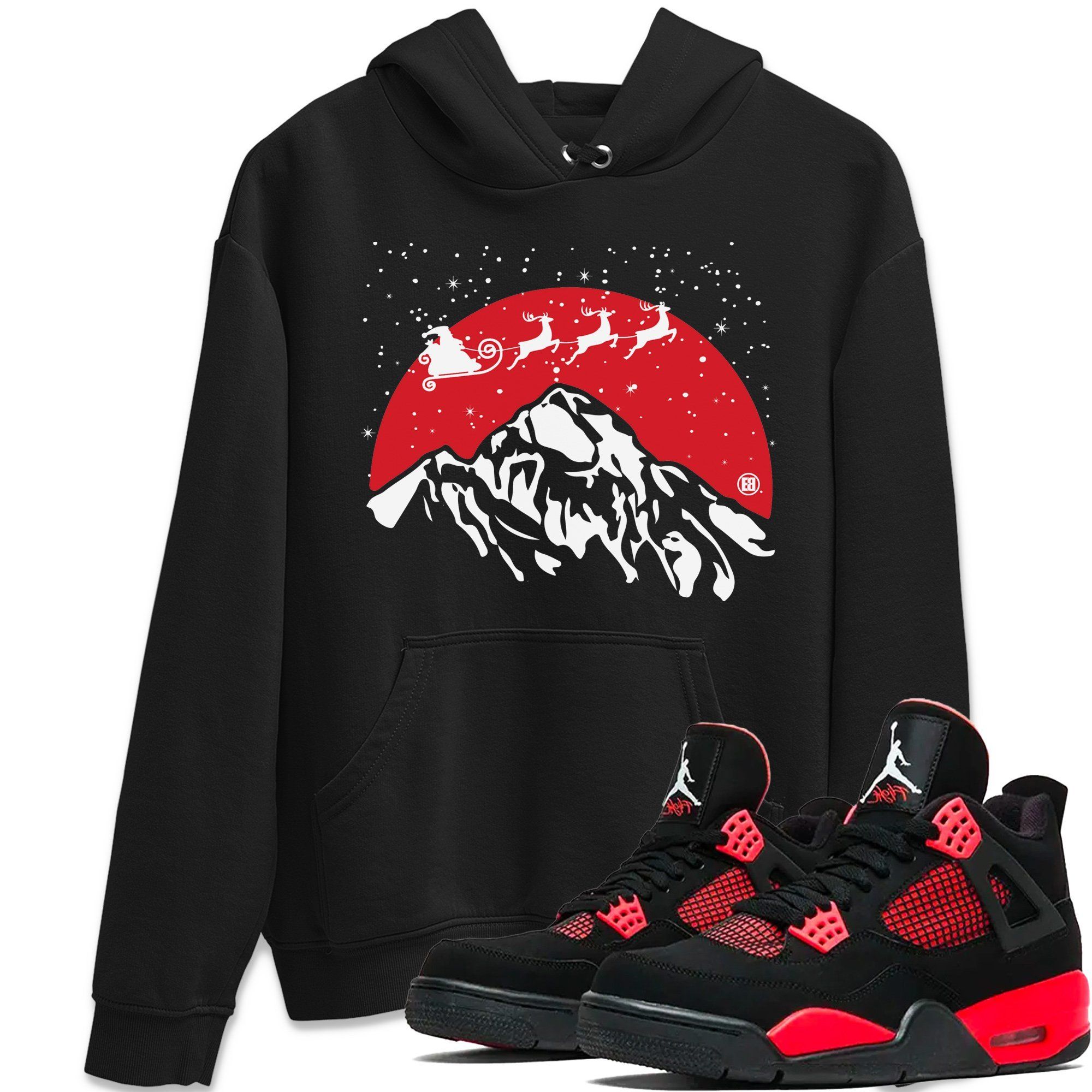 Santa Silhouette Unisex Tops - Air Jordan 4 Red Thunder