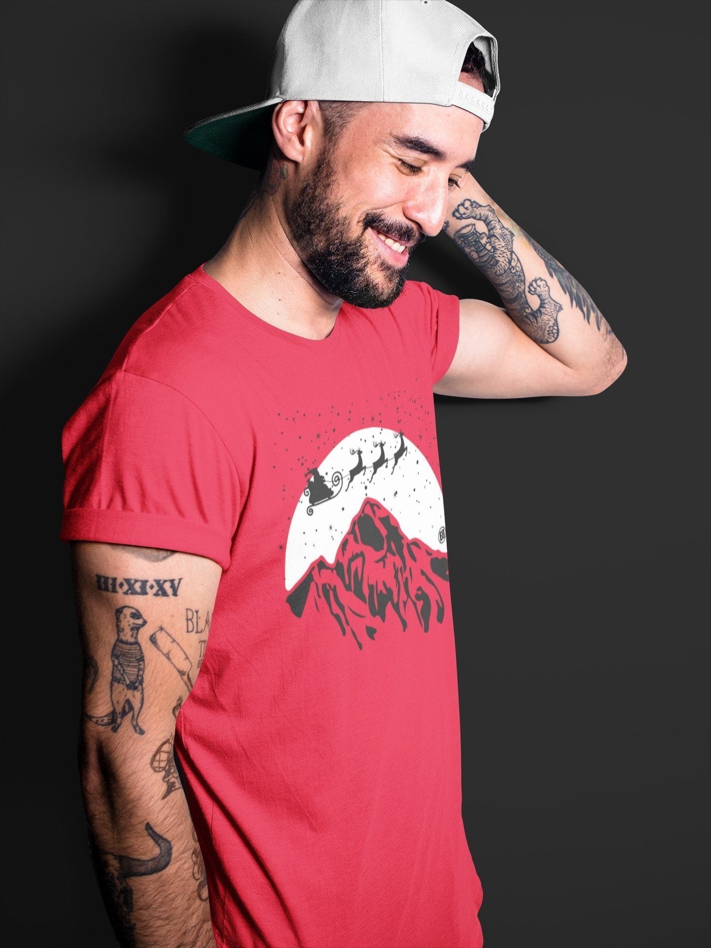 Santa Silhouette Unisex Tops - Air Jordan 4 Red Thunder