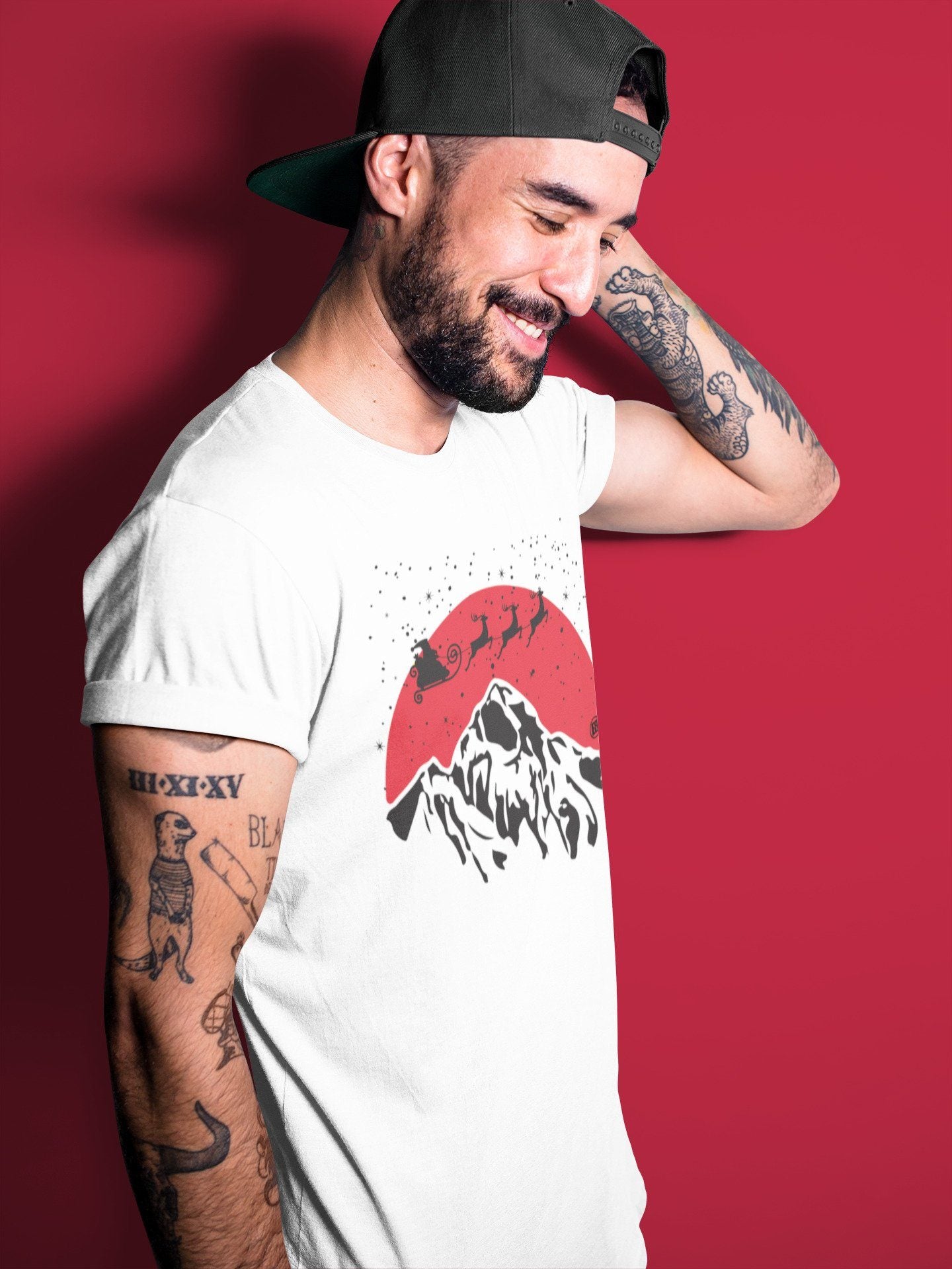 Santa Silhouette Unisex Tops - Air Jordan 4 Red Thunder