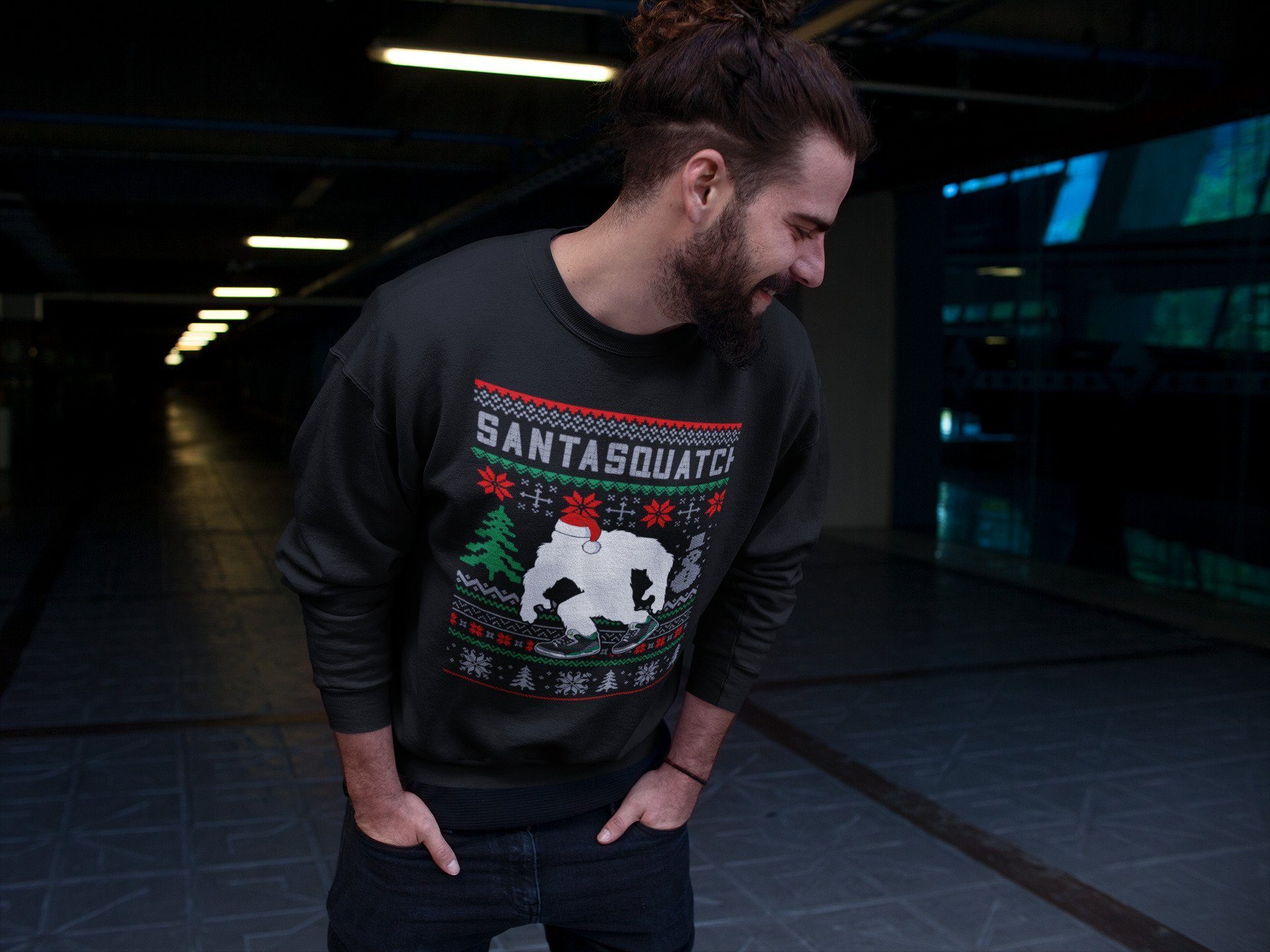 Santa Squatch Unisex Tops - Air Jordan 3 Pine Green