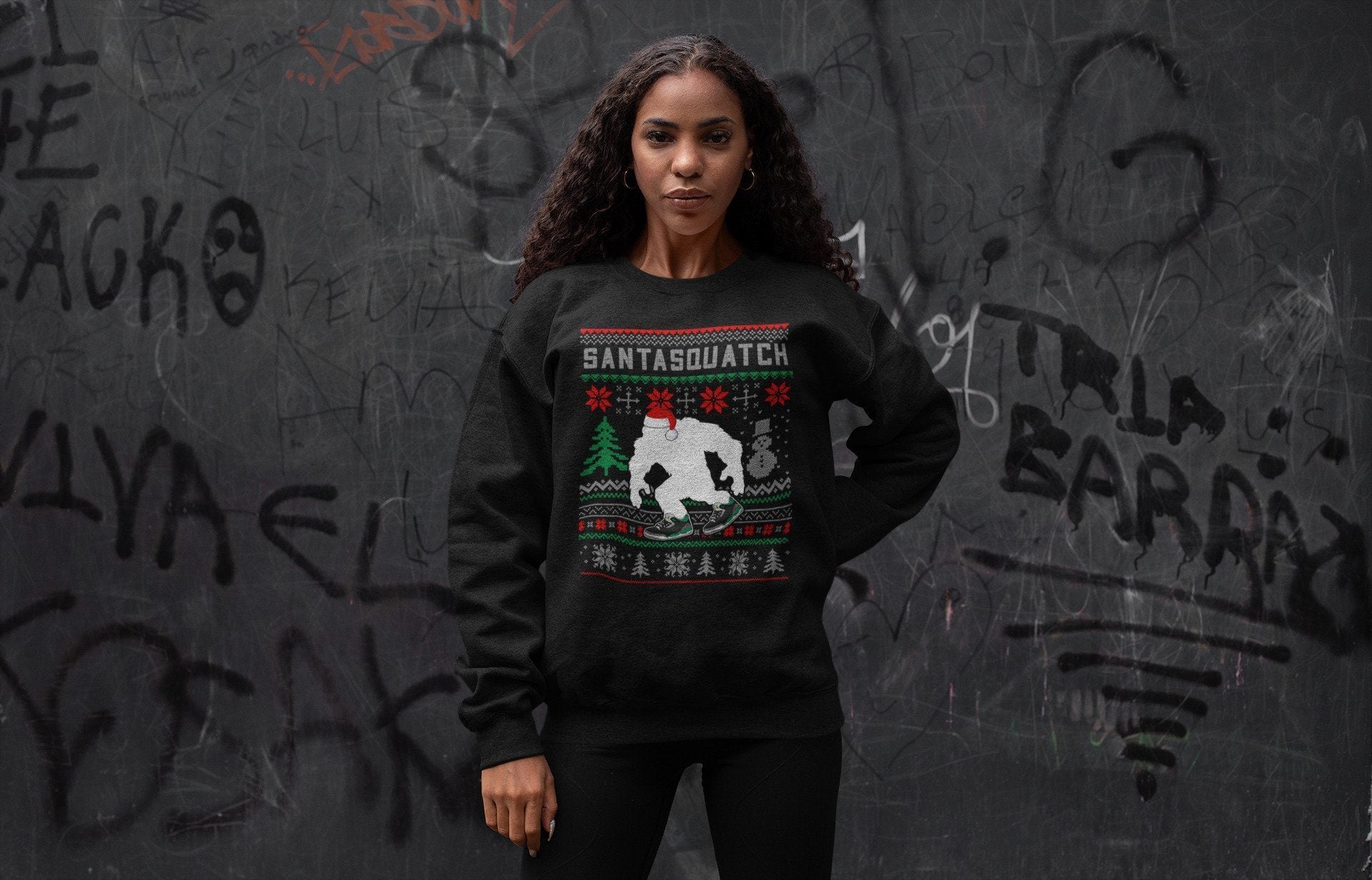 Santa Squatch Unisex Tops - Air Jordan 3 Pine Green