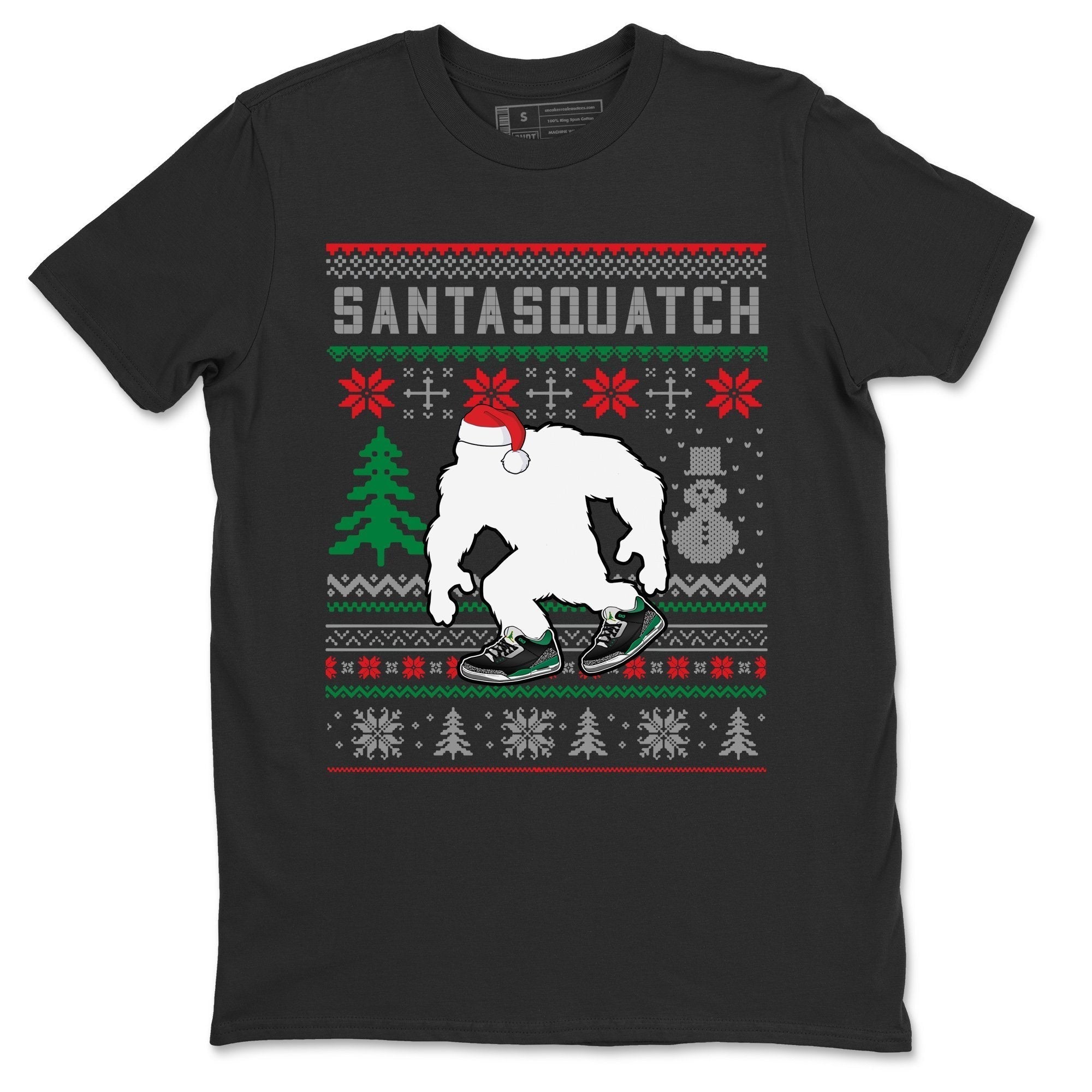 Santa Squatch Unisex Tops - Air Jordan 3 Pine Green