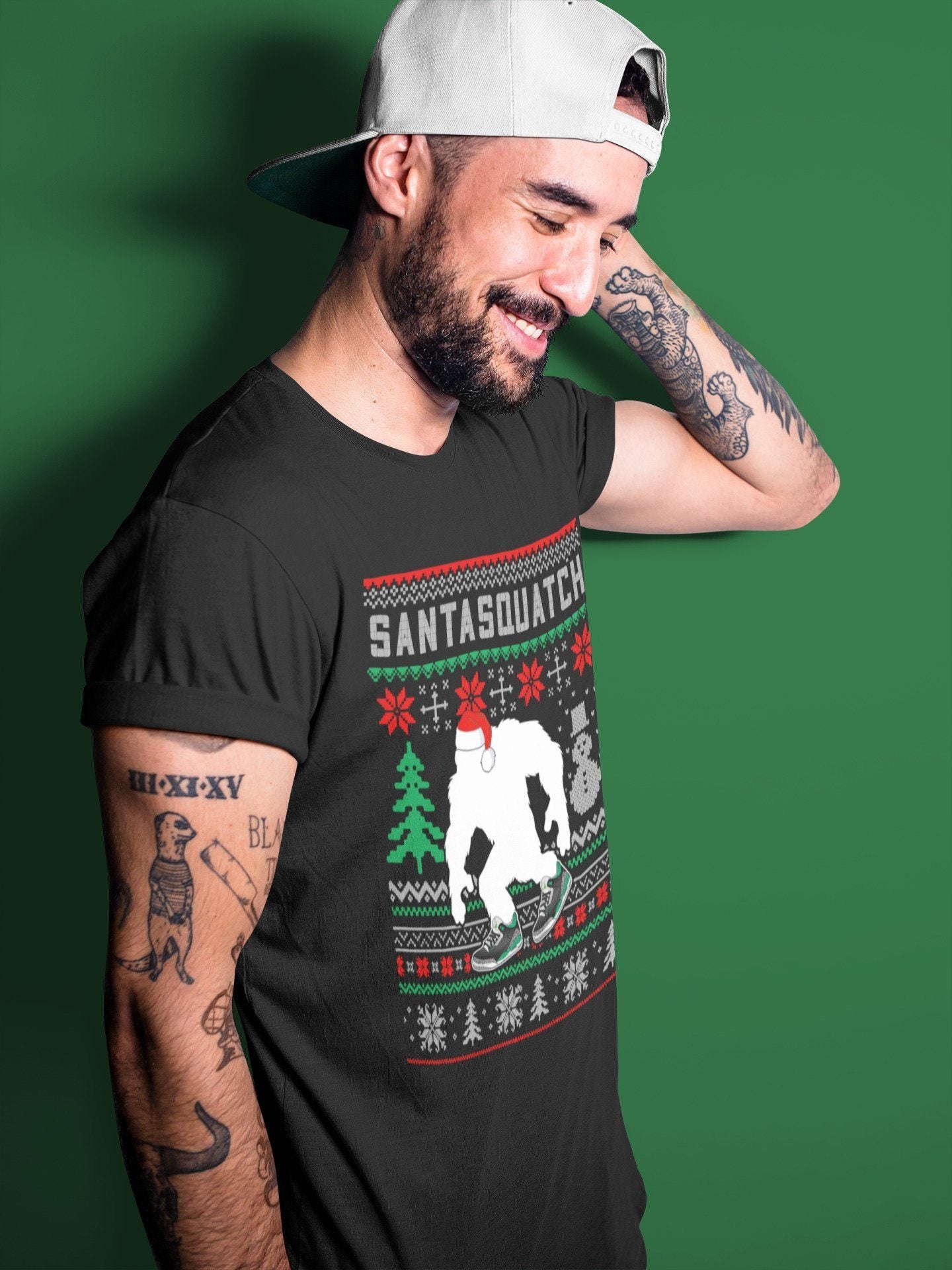 Santa Squatch Unisex Tops - Air Jordan 3 Pine Green