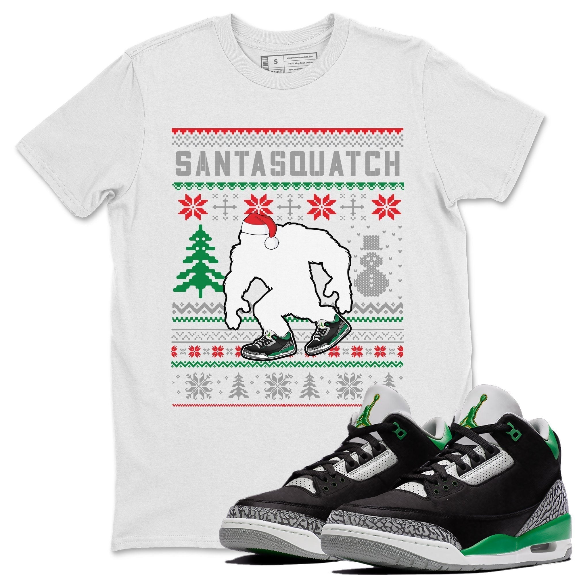 Santa Squatch Unisex Tops - Air Jordan 3 Pine Green
